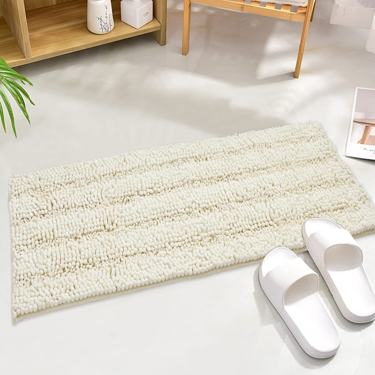 Bathroom Floor Mats - Non Skid Absorbent Kitchen Rugs Washable Ultra Soft Area Indoor Outdoor Shower Anti Fatigue Easy Wash Carp