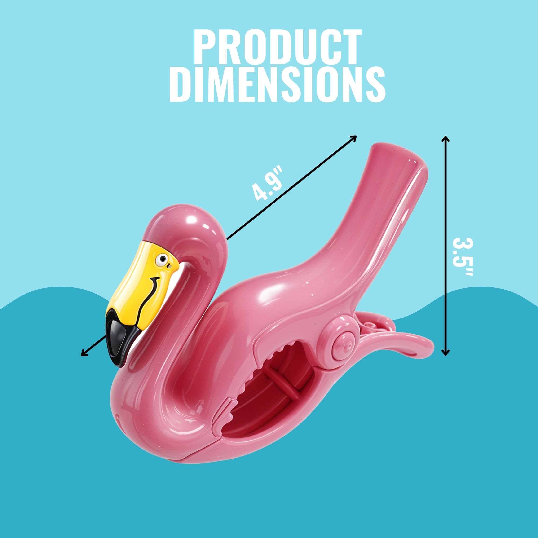 Performore 2 Pack Of Flamingo Beach Towel Clips, Portable Towel Holder Clips, Secure Clips For Beach Chairs Deck Patio Pool Boat