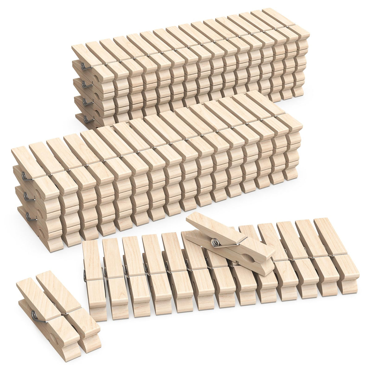 (Pack Of 128) Mini Wooden Colored Clothespins Wood