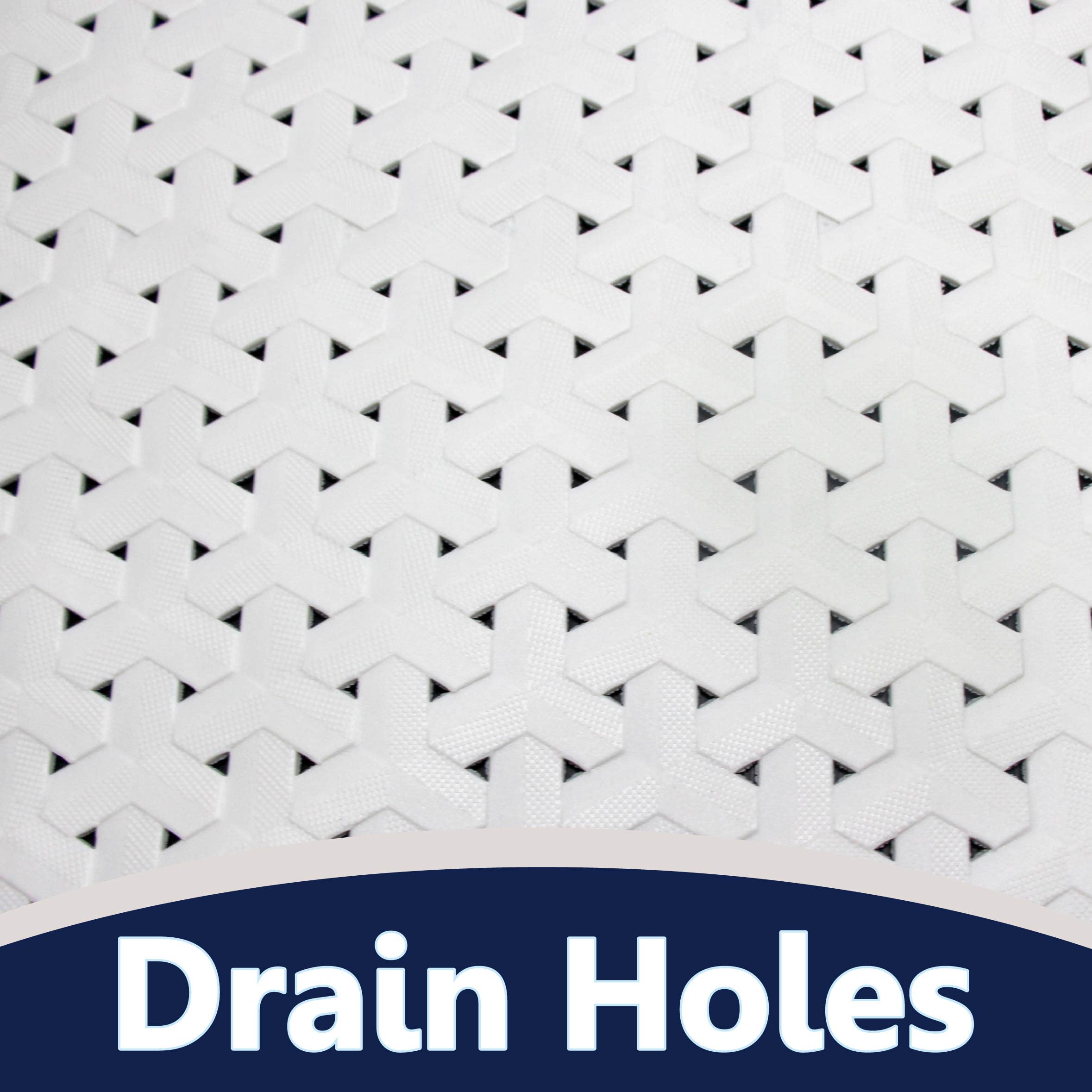 Safeland- Non-Slip Bath, Shower, Tub Mat, Tpr Material, Eco-Friendly, Non-Pvc, Machine Washable, No Odor, With Powerful Suction