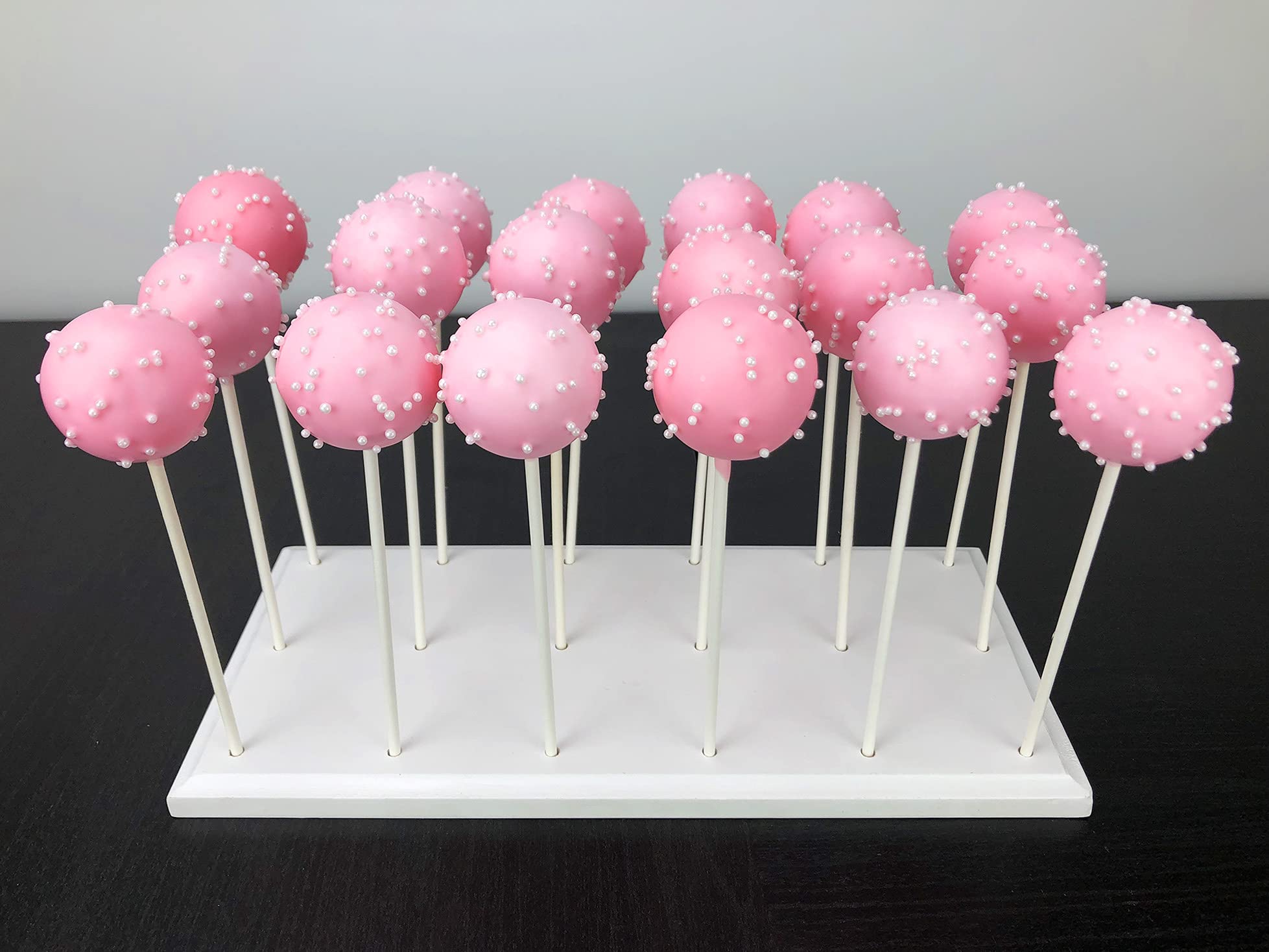 Nangopop Wood Cake Pop Stand Display - 18 Hole Lollipop Holder, Candy Or Sucker Stand For Dessert Table Of Wedding, Shower, Birt
