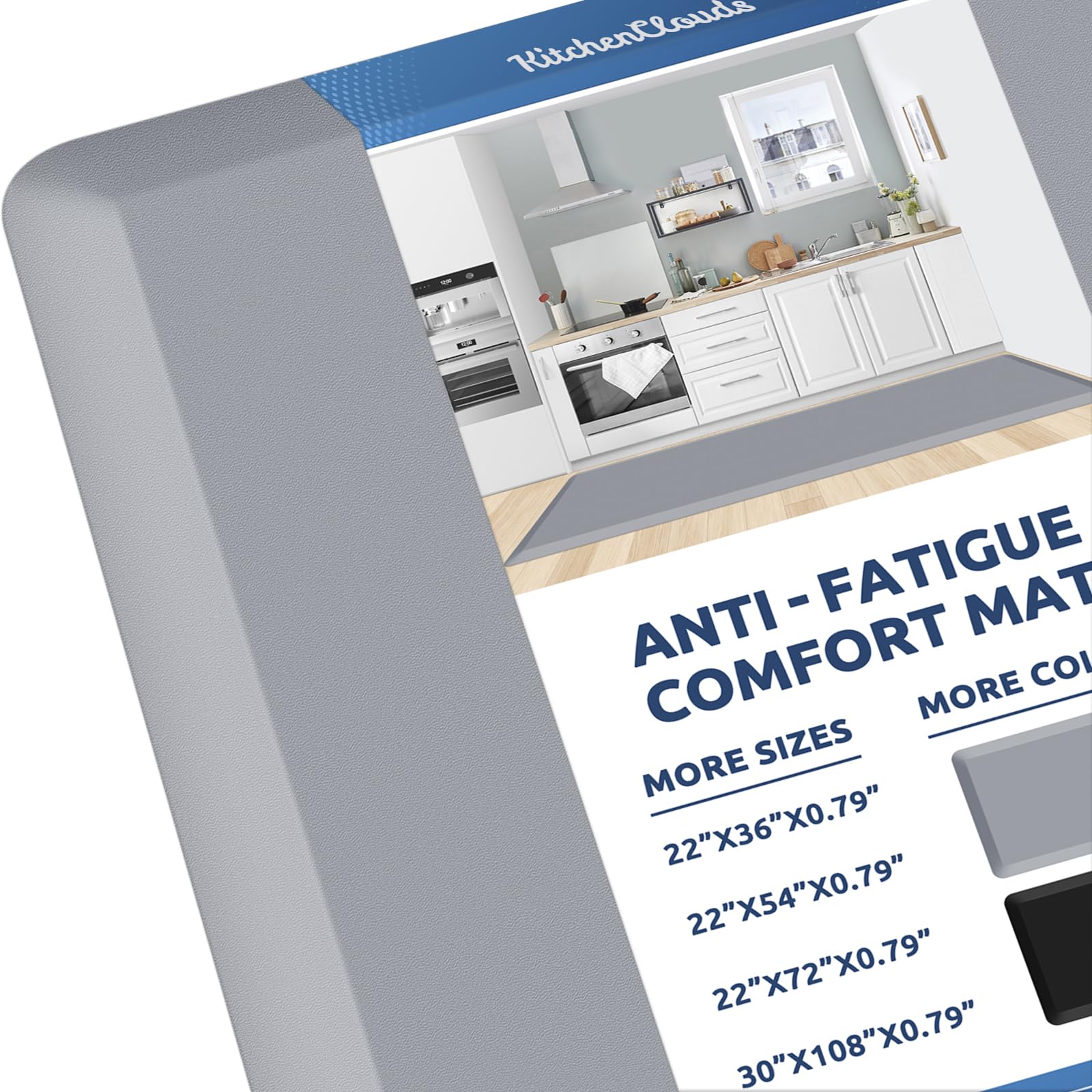 Kitchenclouds Kitchen Mat Cushioned Anti Fatigue Rug 22''X72'' Waterproof, Non Slip, Standing And Comfort Desk/Floor Mats For Ho