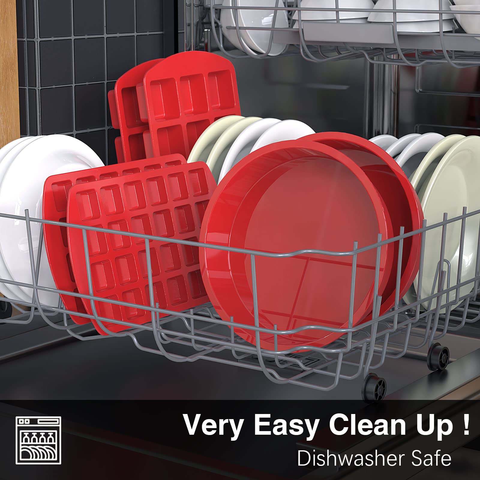 Silivo 9.5 Inch Round Cake Pans (2 Pack) - Silicone Cake Molds For Baking, Nonstick Baking Pans For Layer Cake, Cheese Cake And