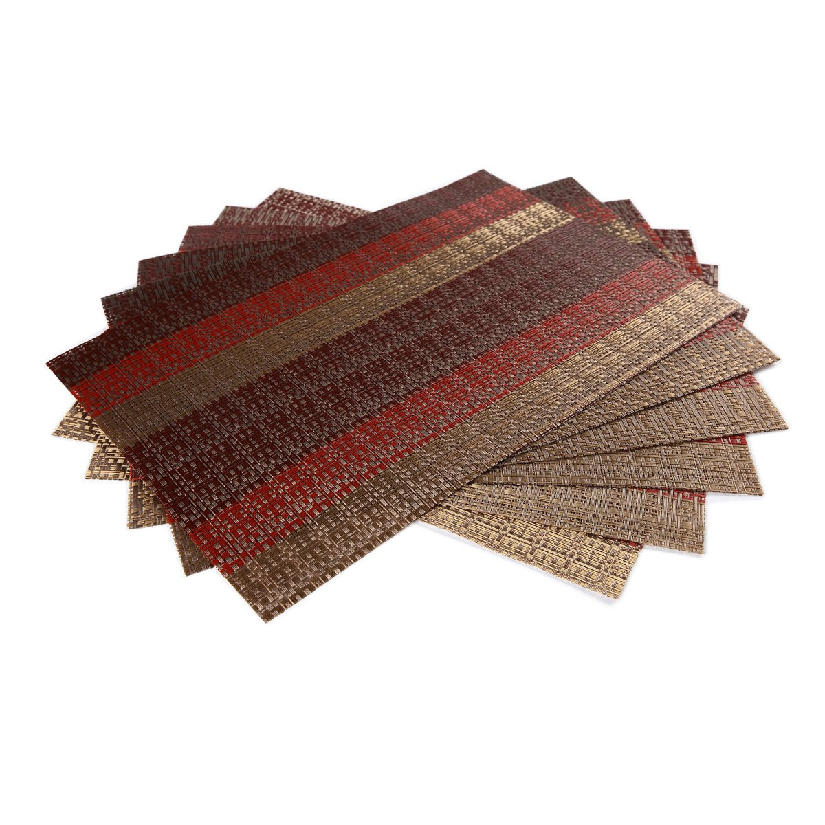 Sicohome Placemats Set Of 6, Red Vinyl Placemat For Dining Table, Home, Kitchen, Office And Outdoor