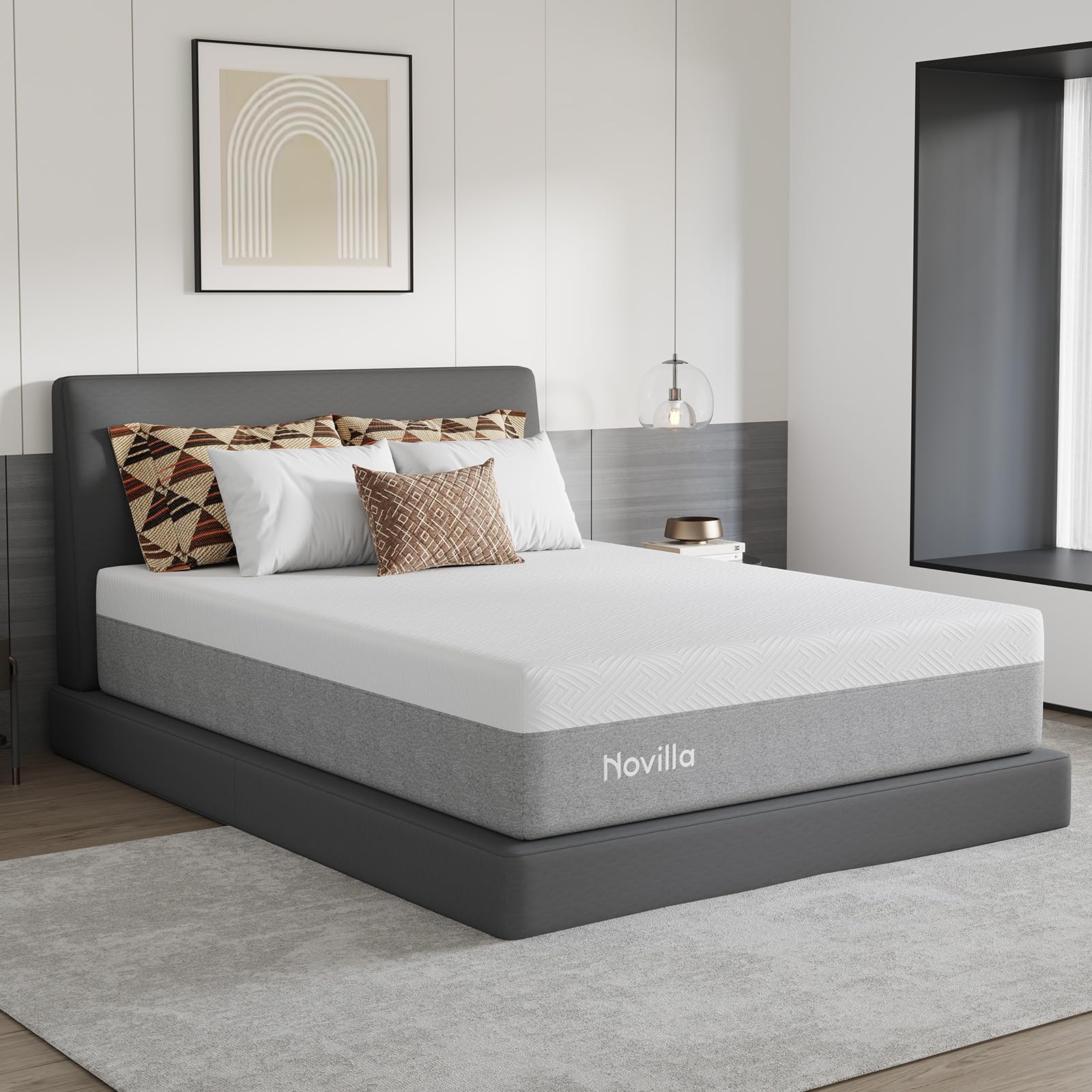 Novilla Mattress Queen Size, 14 Inch Gel Queen Memory Foam Mattress in a Box for Suppotive, Pressure Relieving & Plush Comfort,