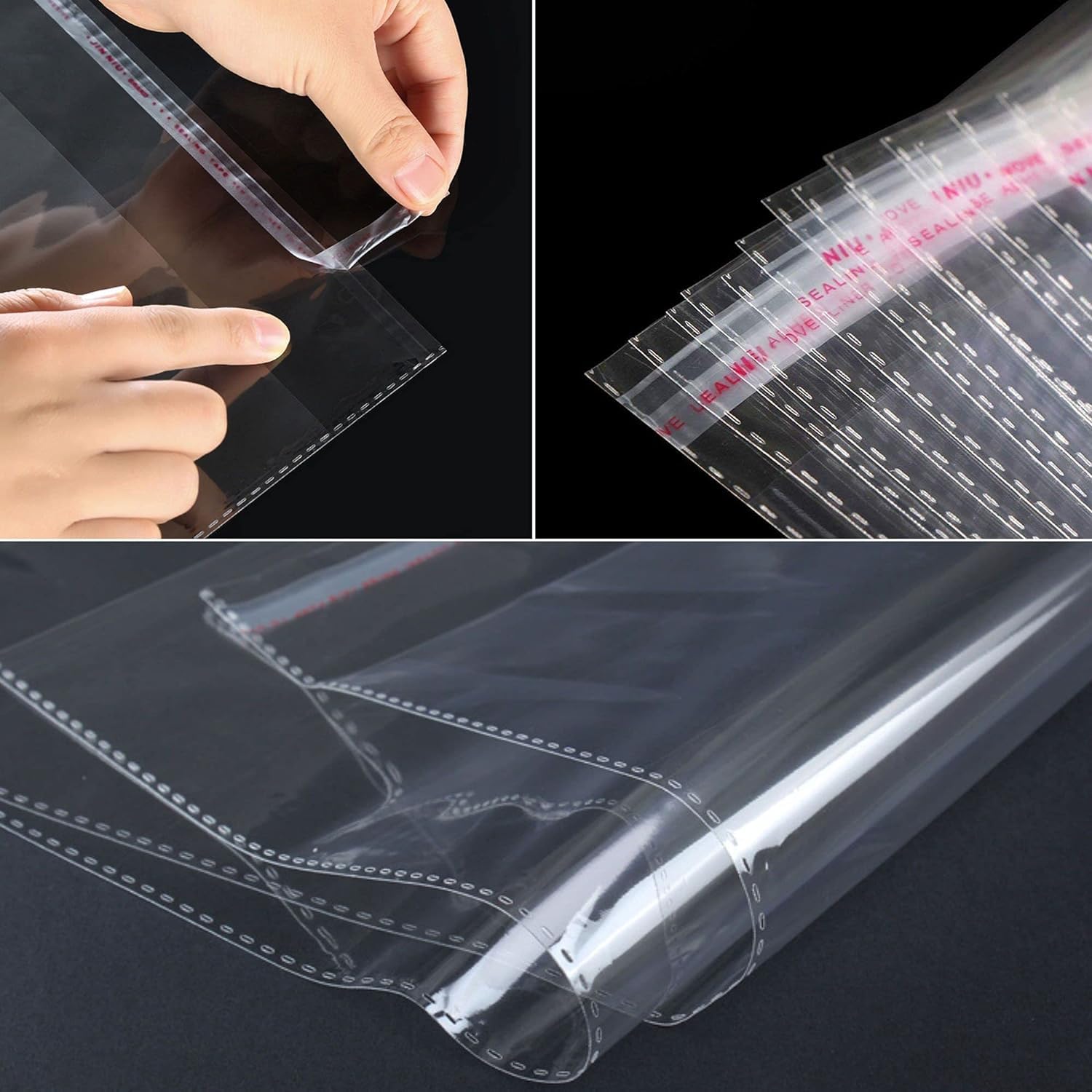Sonu Sports Co. Sports Goods Plastic Seal Self Adhesive Packing Clear Bag Transparent Pouches For Garments Clothes Saree Shirt,