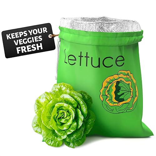 Lettuce Produce Bag - Reusable Grocery Bags With Double Drawstrings For Shopping & Storage Tote Saver For Celery Fruit Vegetable