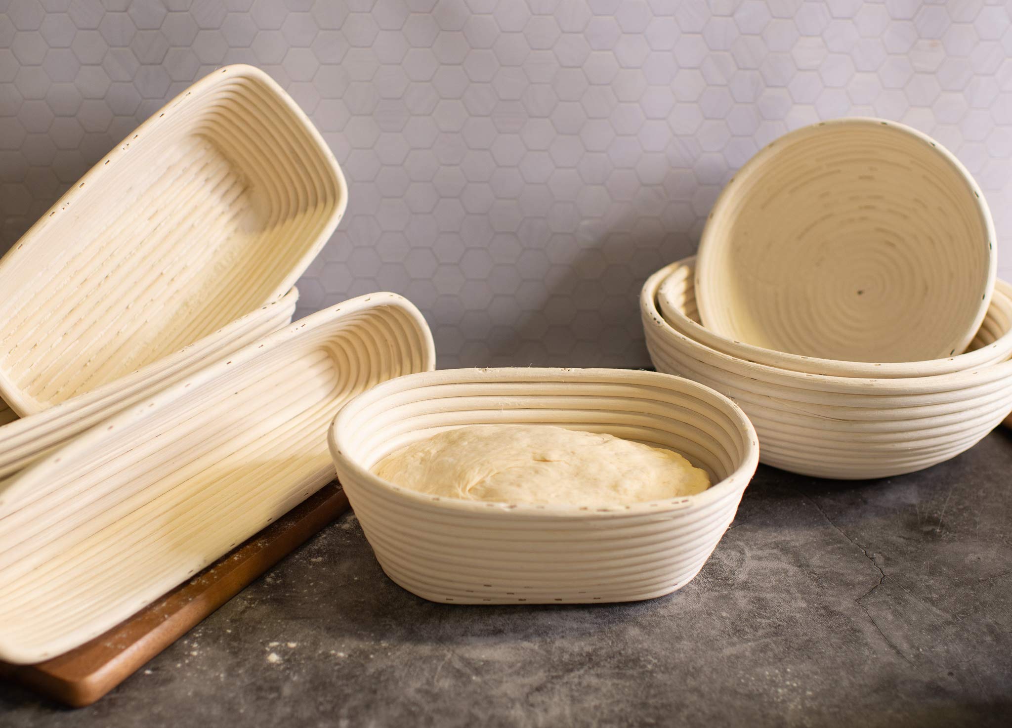 Frieling Usa Brotform Rectangular Bread Rising Basket And Liner - 12'' X 5.5'' - Sourdough Proofing Basket - Bread Proofing Bask