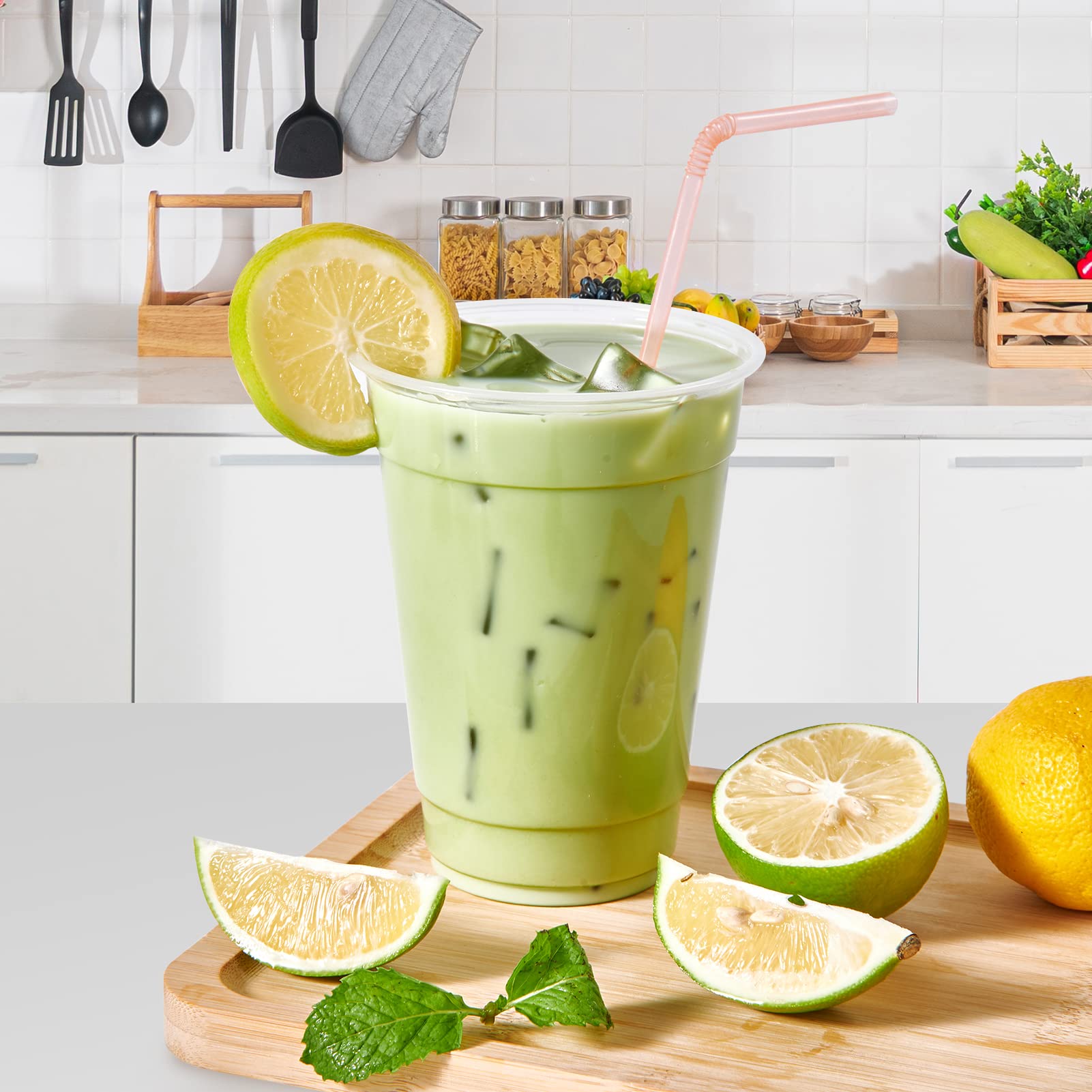 Focusline 300Pack 16 Oz Clear Plastic Cups Disposable, Plastic Clear Cups Disposable, Clear Plastic Drinking Cups For Water, Jui