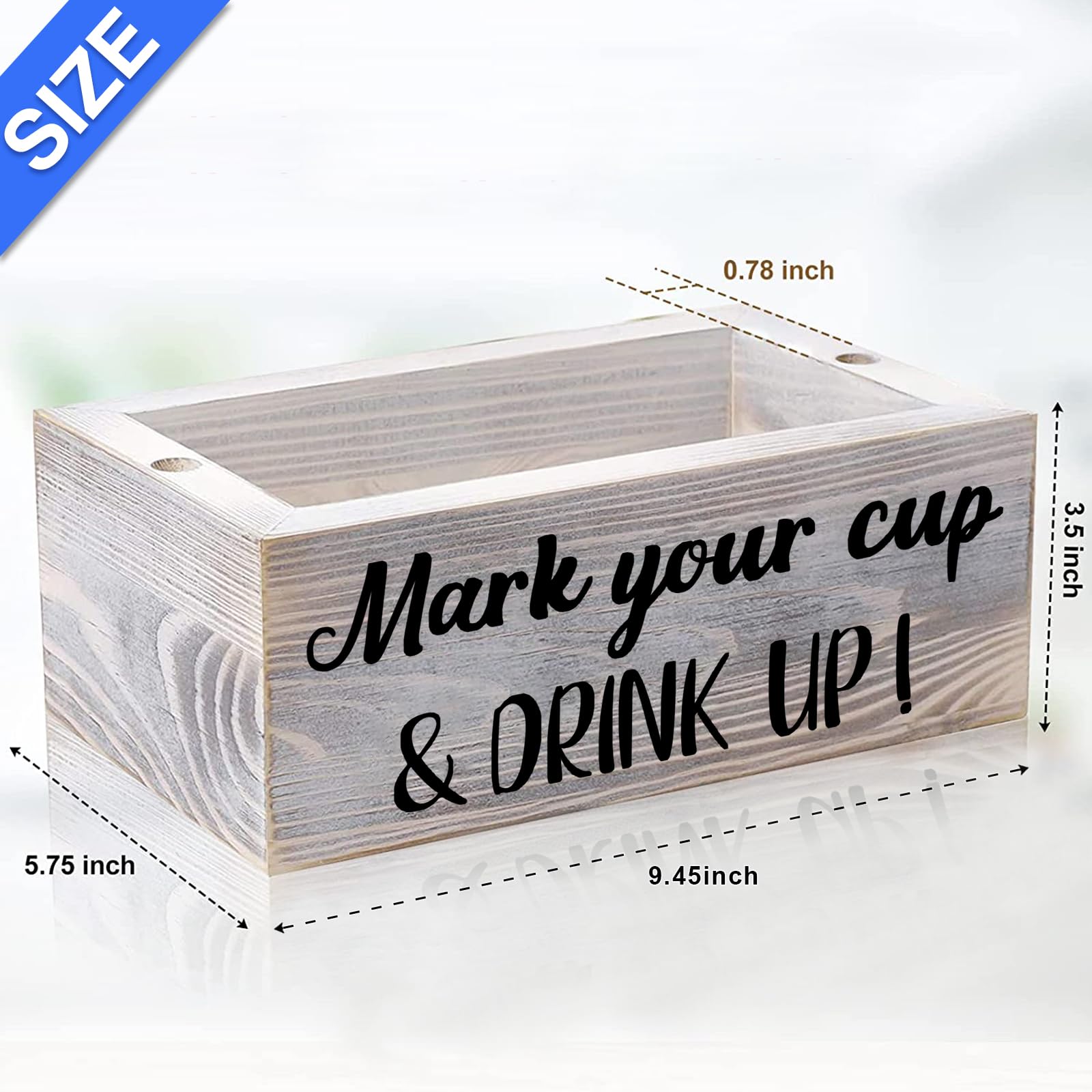 Double Disposable Cup Holder With Marker Slot Wooden Mark Your Cup And Drink Up 2 Sides Designs Drink Dispensers For Parties Far