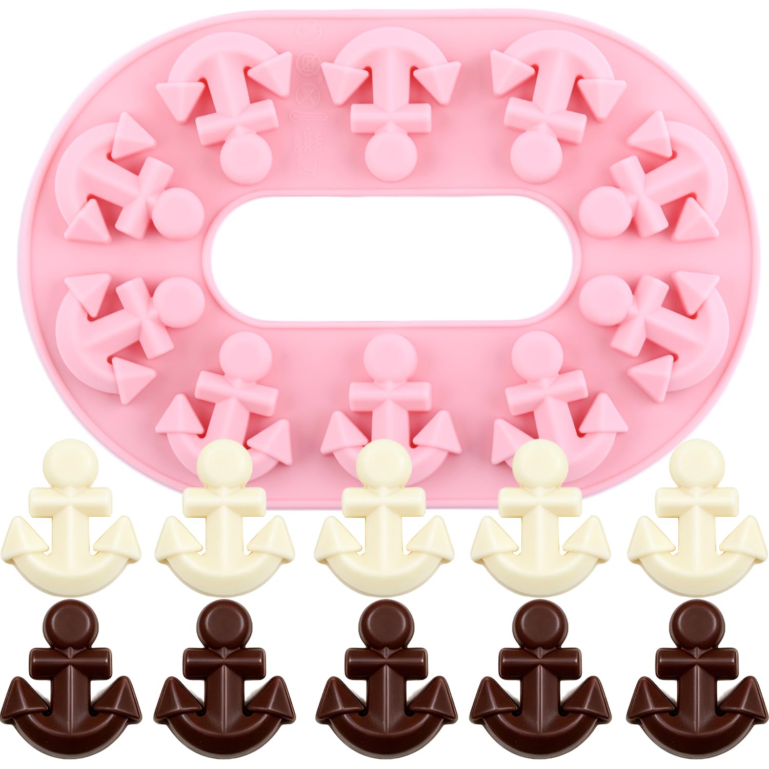 EPYHREHM 10 Cavity Anchor Silicone Chocolate Molds