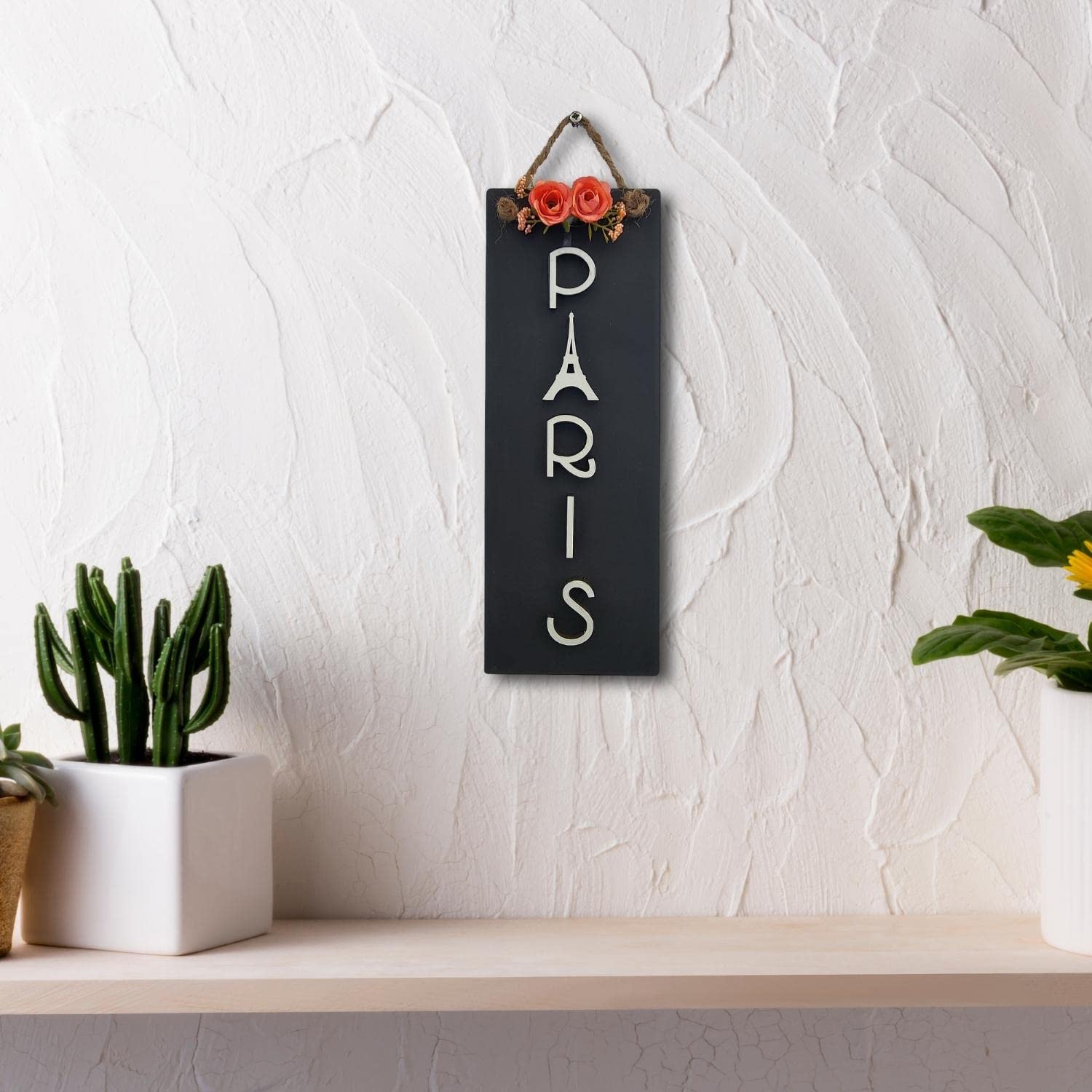 Chalk My Theme 3D Wooden Paris Wall Decor Art Home Decoration Perfect For Living Room/Hotel/Restaurant/Bedroom/Drawing Room