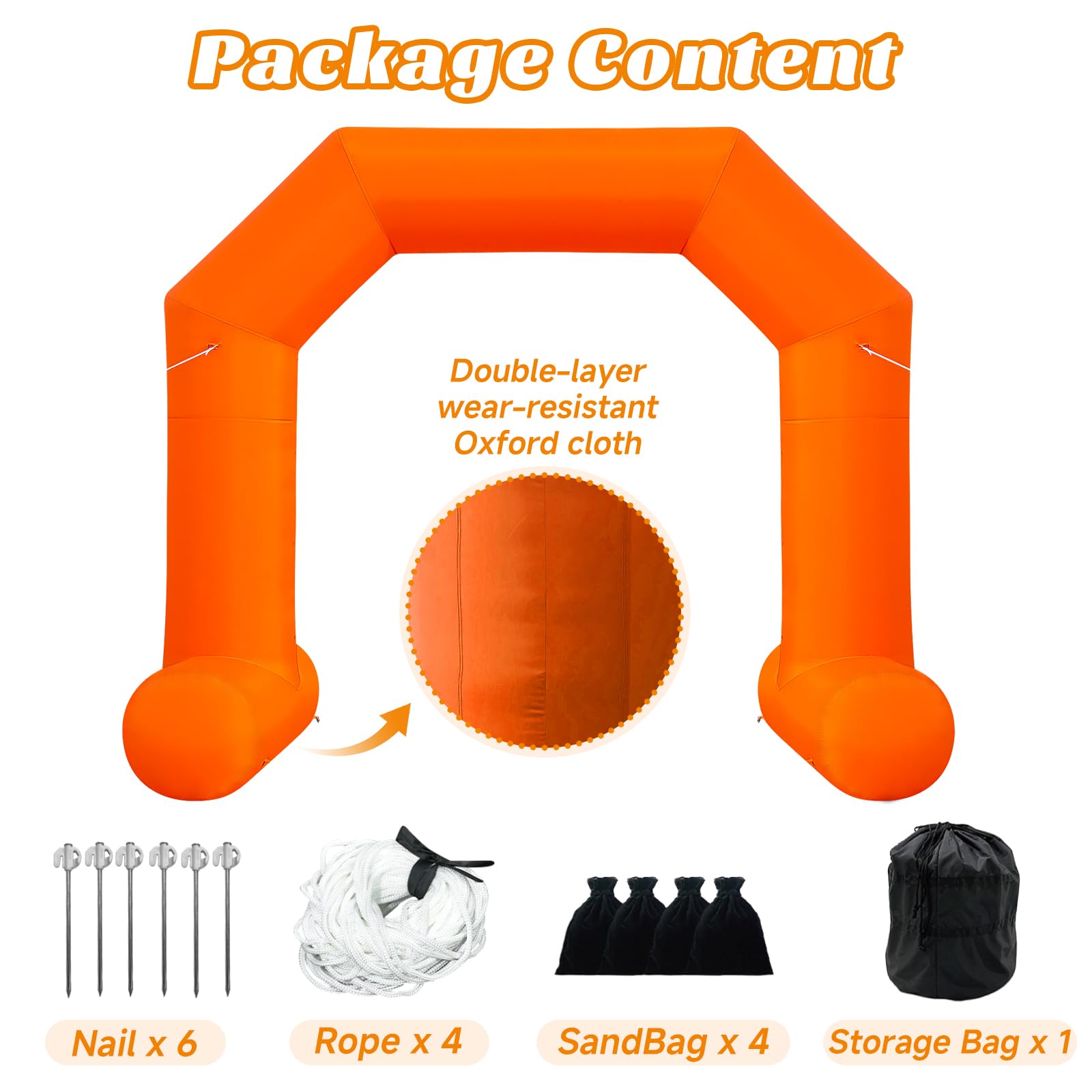 Cinnliy 33Ft Inflatable Archway,Orange Inflatable Start and Finish Arch Outdoor,Sport Blow up Arch Inflatable for Race Outdoor S