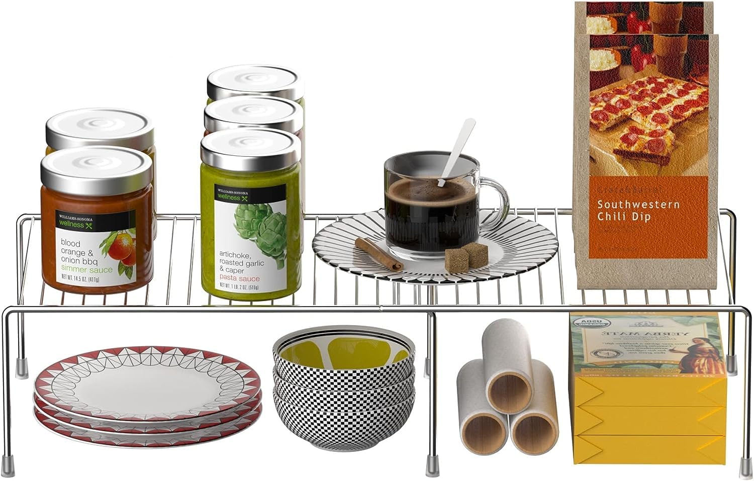 Toro Stainless Steel Multipurpose Expandable Dish Rack/Expandable Storage Shelves For Kitchen Cabinets/Plate Stand/Utensil Rack 
