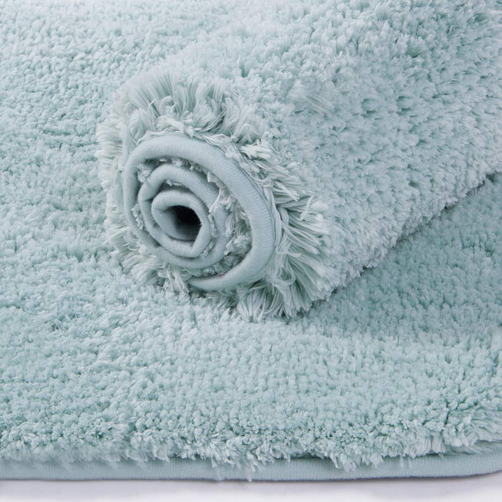 Walensee Shaggy 2 Piece Bath Rug Set, (20 X 32, 2 Pack Set, Aqua) Bathroom Rug Set Bath Mats For Bathroom Machine Wash/Dry Absor
