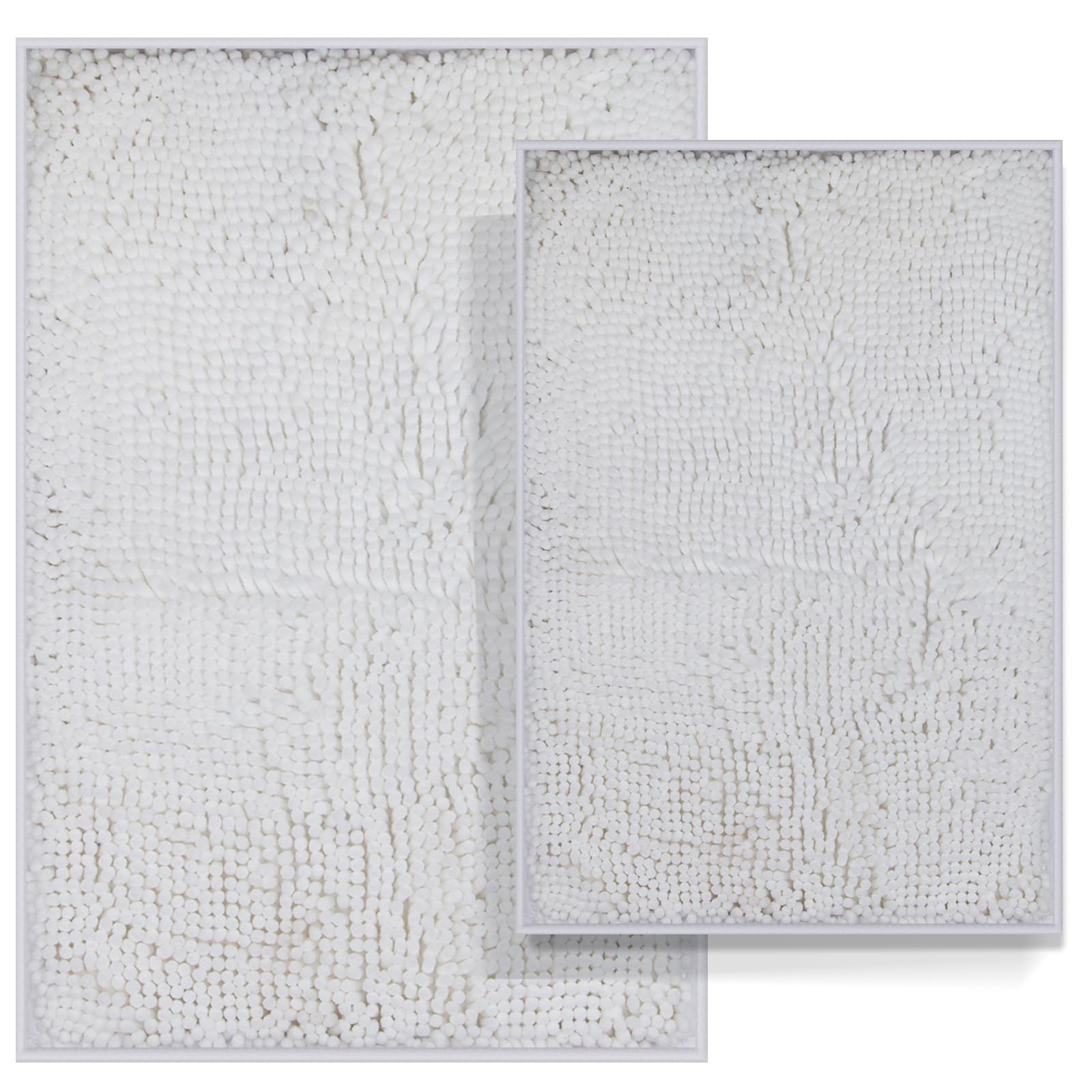 Run Helix Chenille Bathroom Rugs Non-Slip Bath Mat, Fluffy Shag Bath Rug, Washable Soft Shower Mat, Durable Thick Bathroom Sets,