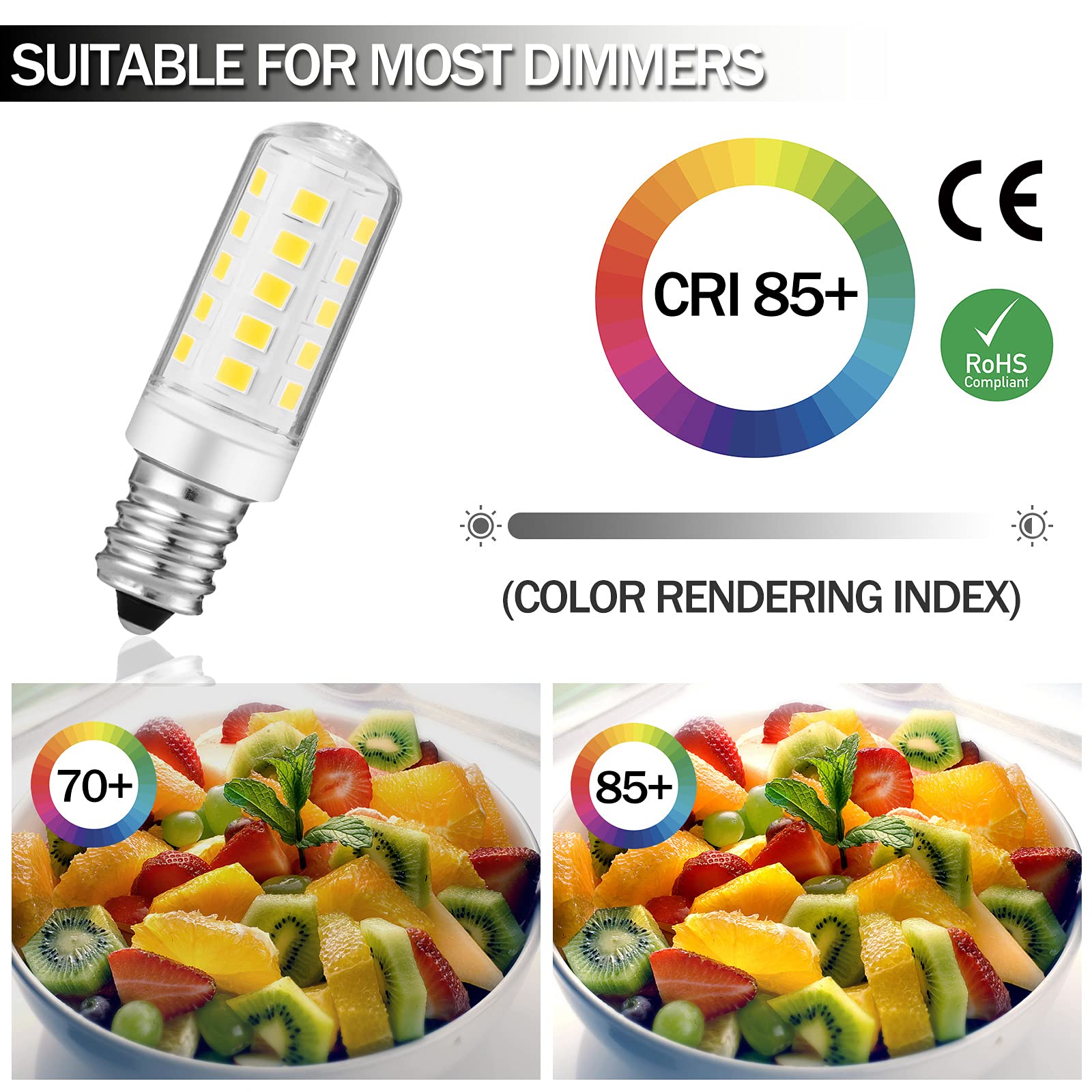 Yucclim Double-Sided Mirror Led Bulb Dimmable For Conair Illuminations Makeup Mirror Double Sided Illuminated Mirror Fits Jerdon