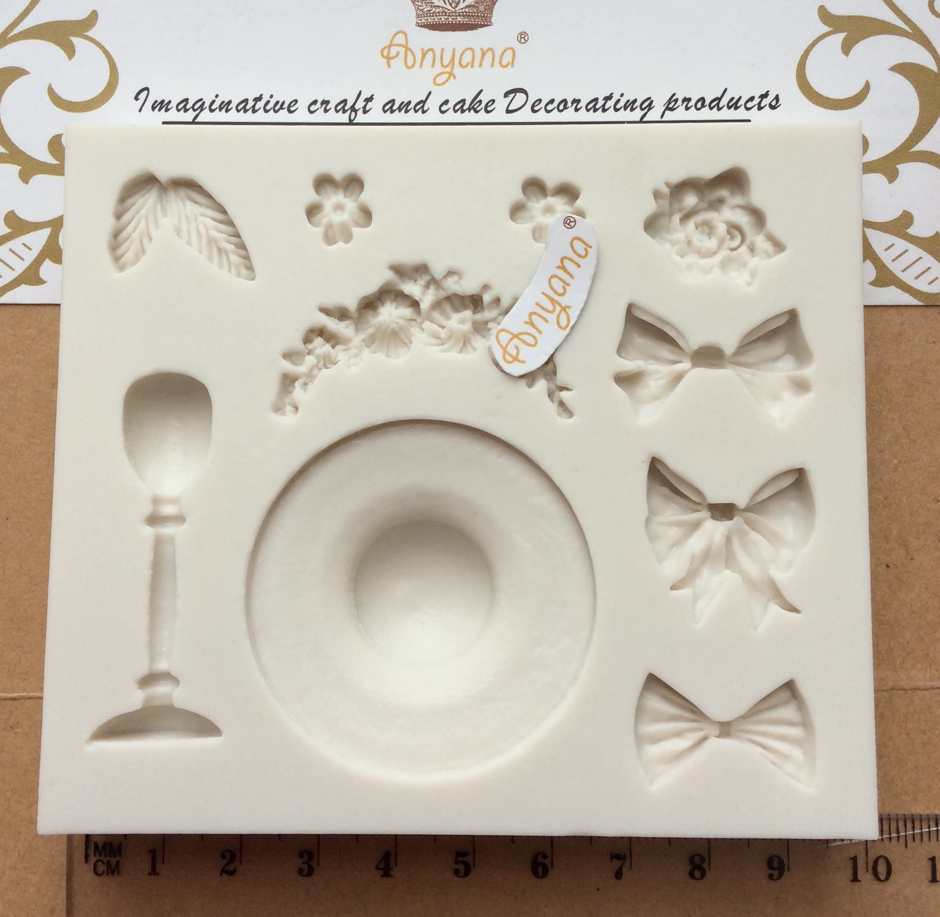 Anyana Sunhat Sugarcraft Silicone Mold Goblet Gumpaste Cake Decorating Bow Fondant Cupcake Decotions Ribbon Girl Beach Summer