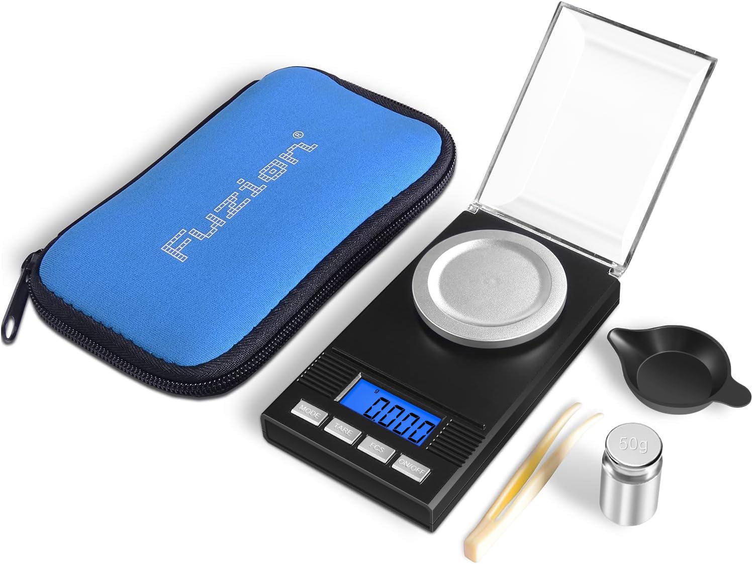 Fuzion Milligram Scale 50g/0.001g, Portable Jewelry Scale .001 Gram Accuracy, Mg Scale, Powder Scale, Microgram Scale, Milligram