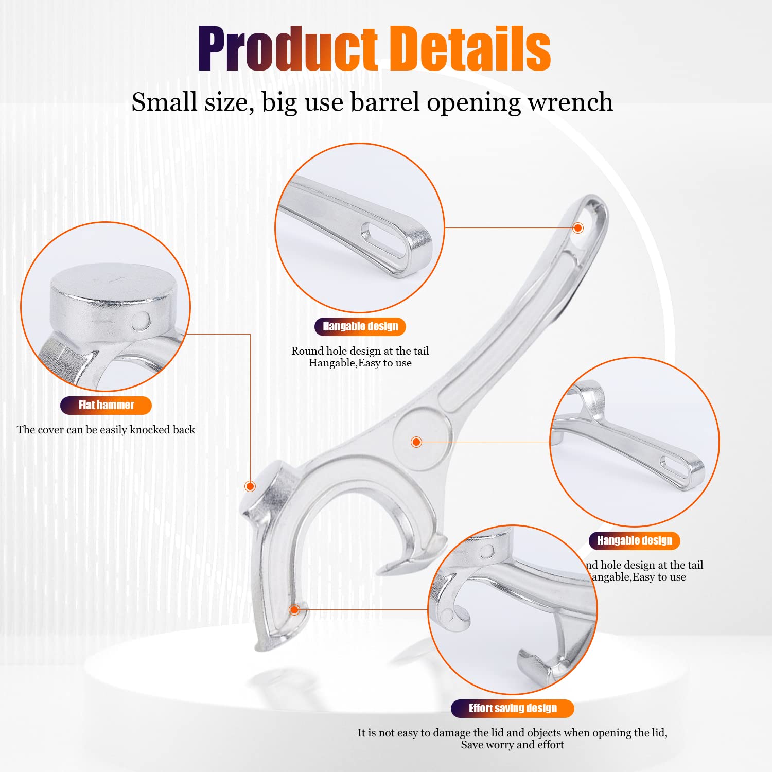 Friendship Bucket Opener Tool 5 Gallon 8 Inch Aluminum Bucket Lid Opener Paint Barrel Opener Removal Tool Metal Can Opener(8 Inc