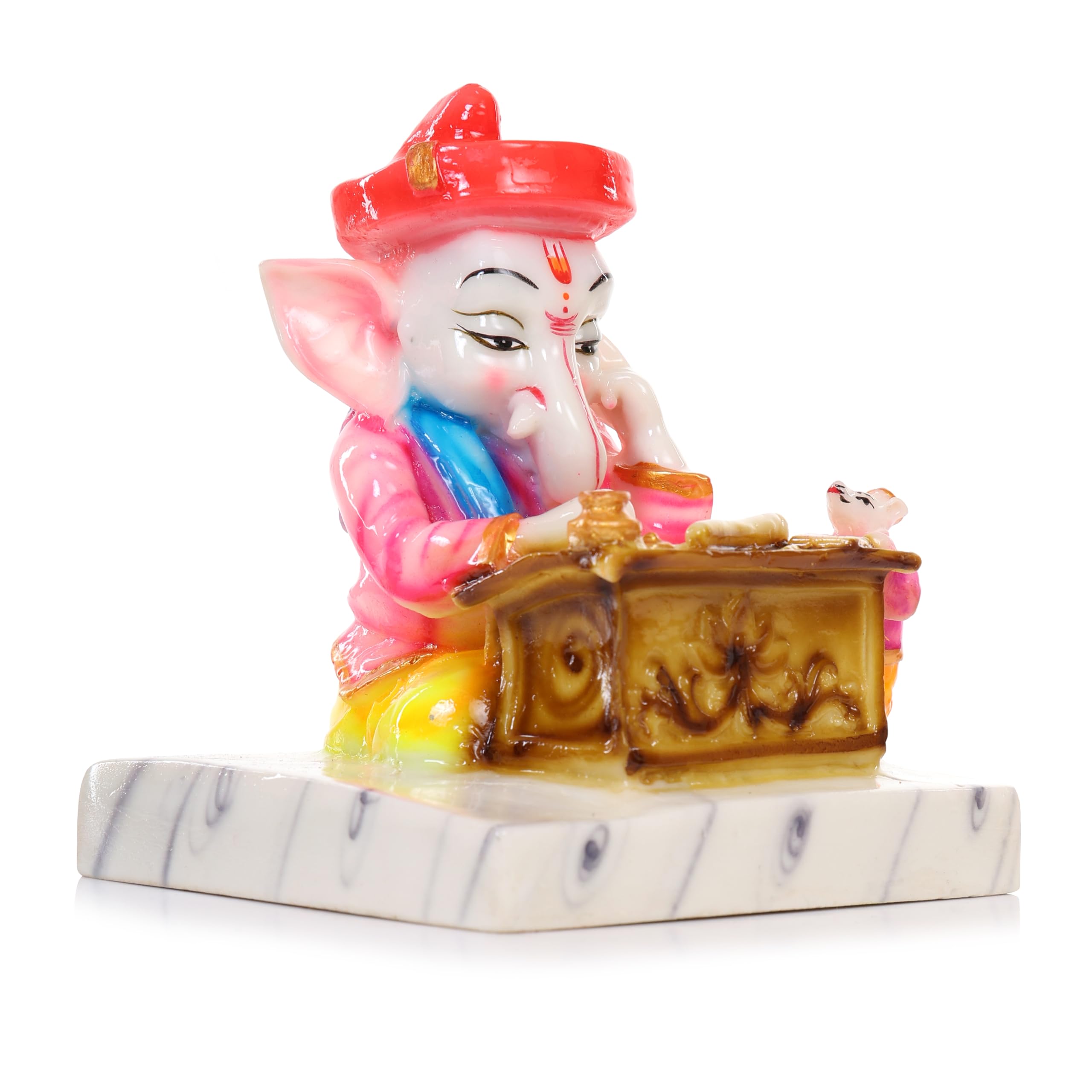 Rama Collections Munshi Ganesh Idol | Ganpati Bappa Murti Statue | Lord Ganesh Murti Ganesha Statue|God Of Success Gajanan Mahar