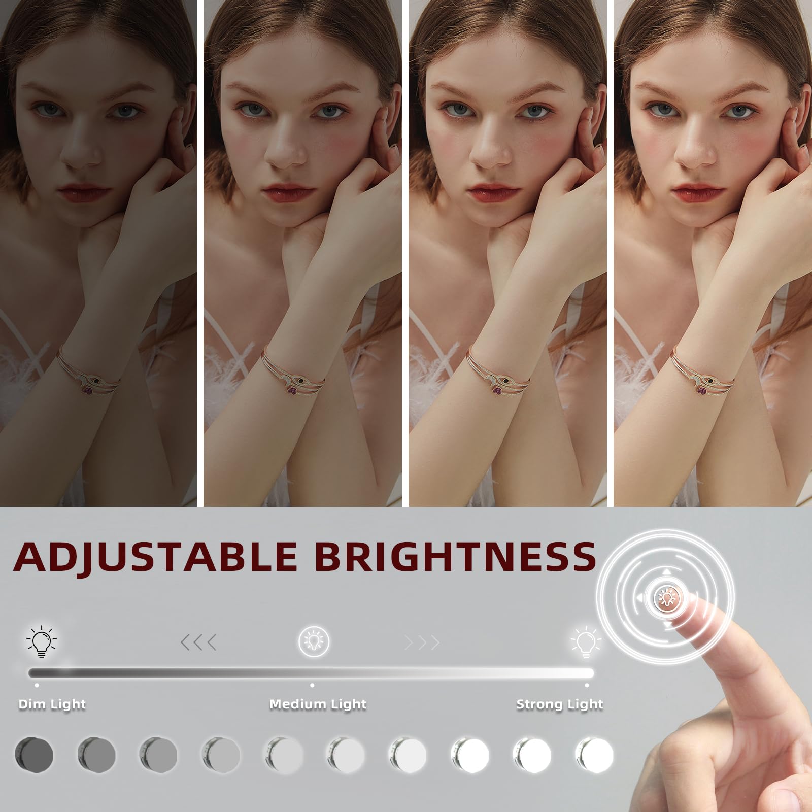Vanitii Hollywood Vanity Mirror With Lights Usb Charging 22.8   *18.1    Lighted Makeup Mirror With 15 Led Bulbs Dimmable 3 Mode