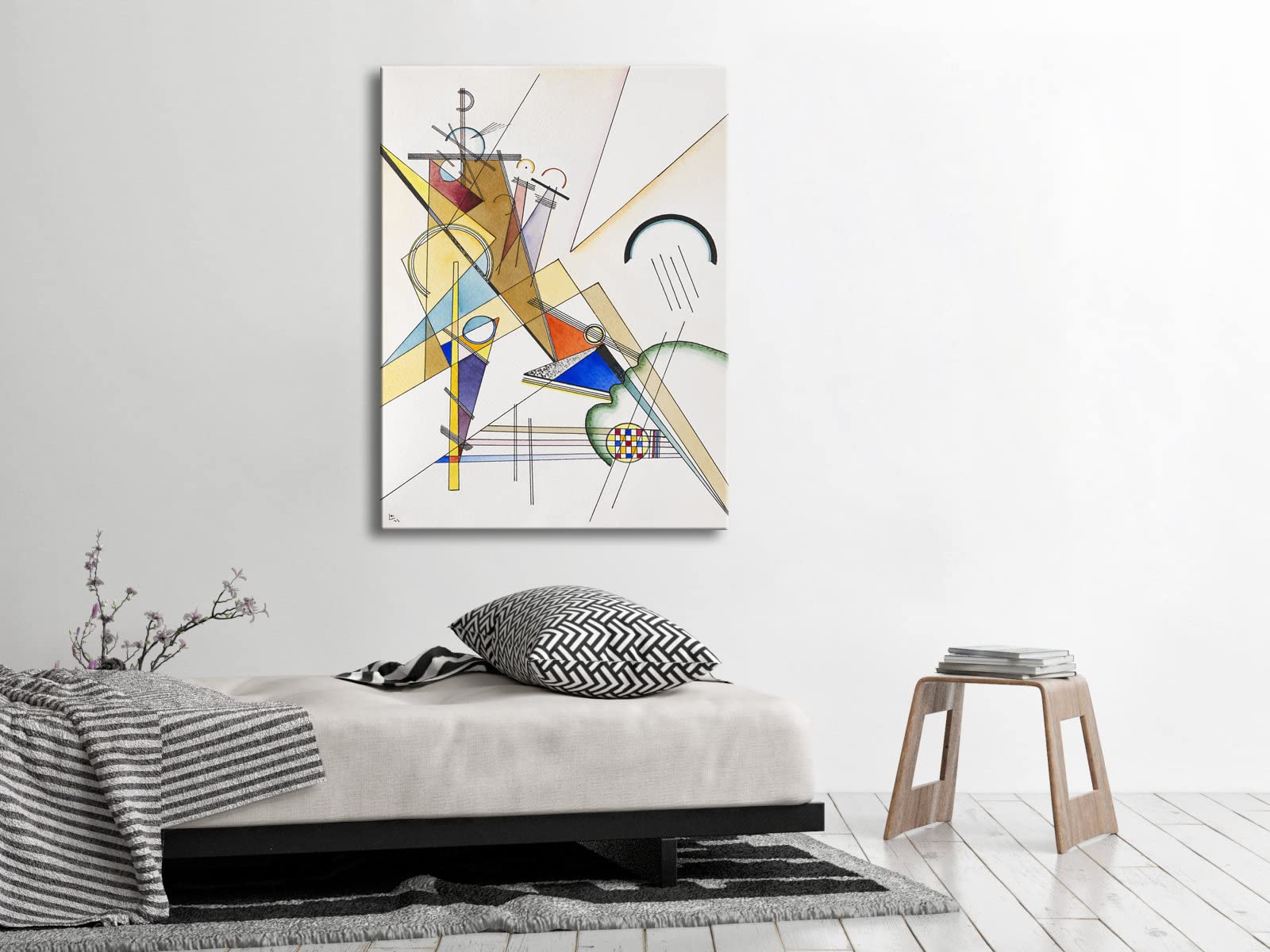 Wieco Art Large Canvas Prints Gewebe 1923 By Wassily Kandinsky Classic Art Reproductions Abstract Gallery Wrapped Canvas Wall Ar