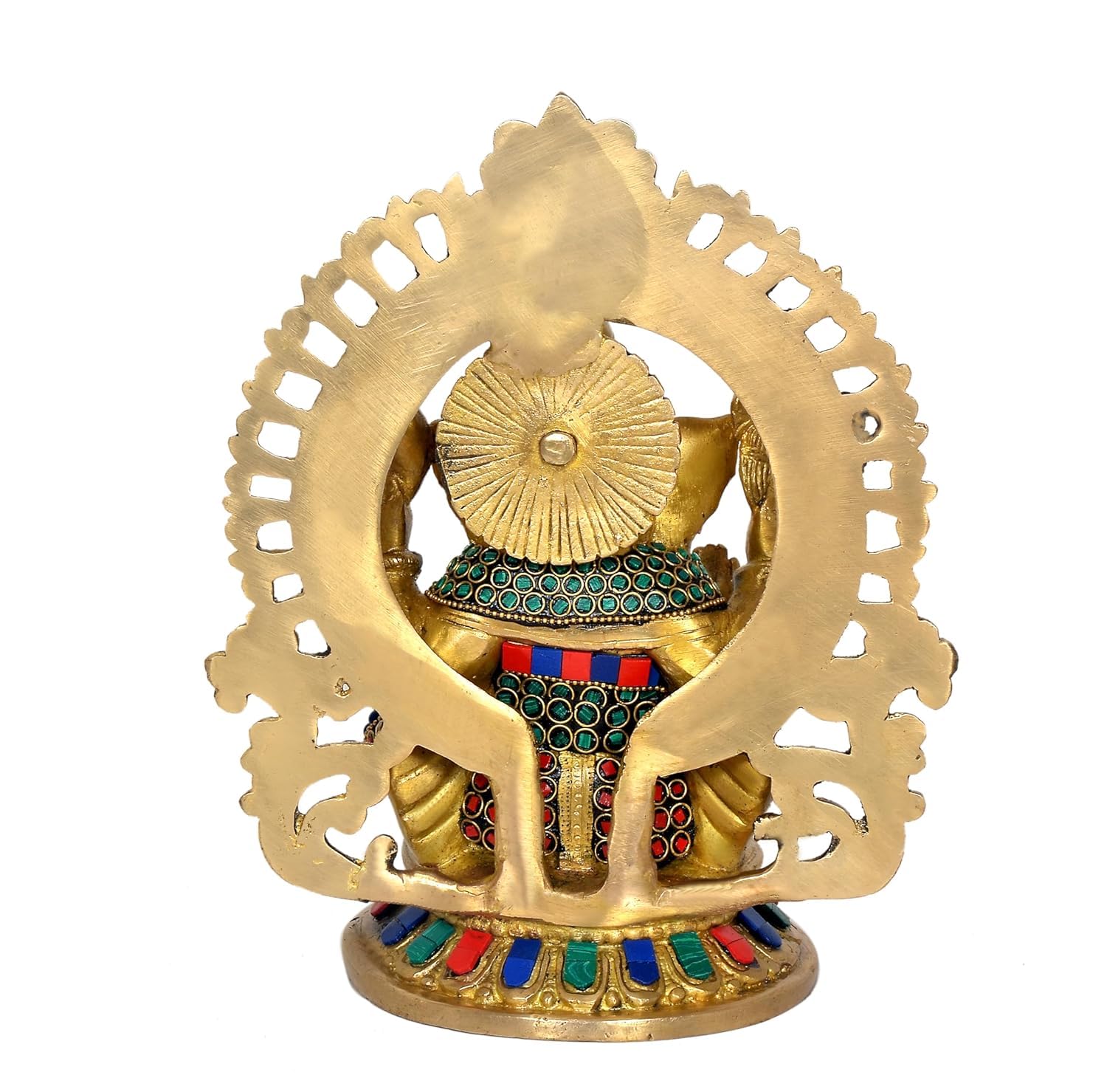 Aona Brass Ganesha Ganesh Murti Statue Idol For Home Shop Office, Height : 10 Inch