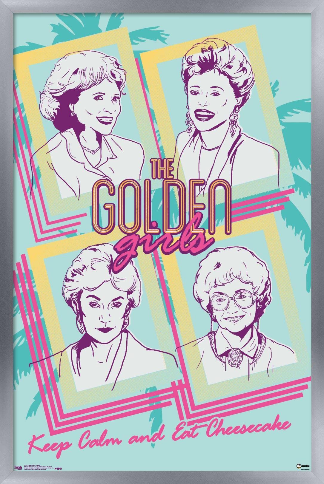 Trends International Golden Girls-Group Wall Poster, 14.725 In X 22.375 In, Silver Framed Version