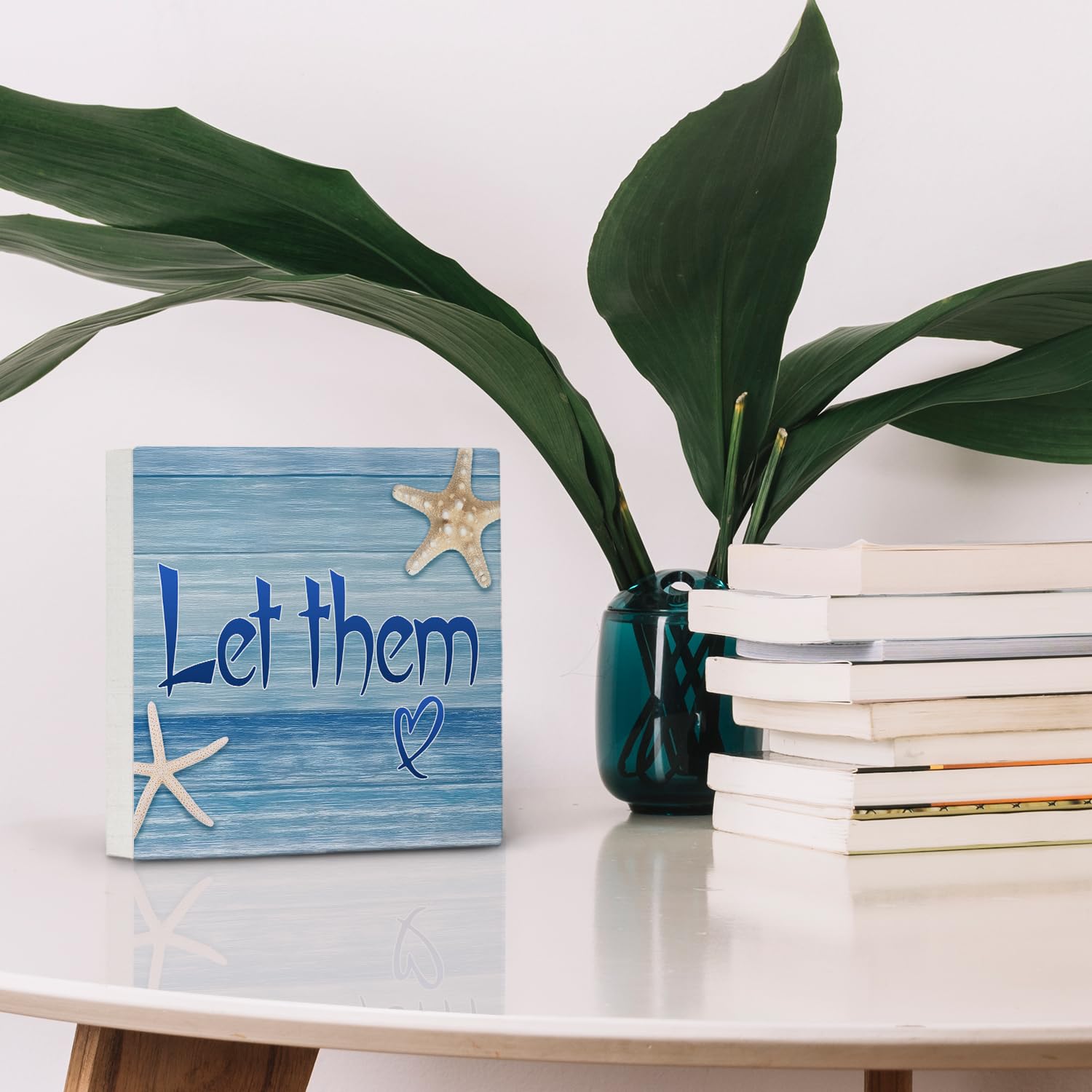 Nvotell Inspirational in My Let Them Era Wooden Box Sign, Inspirational Desk Decor, Motivational Positive Affirmations Wood Bloc