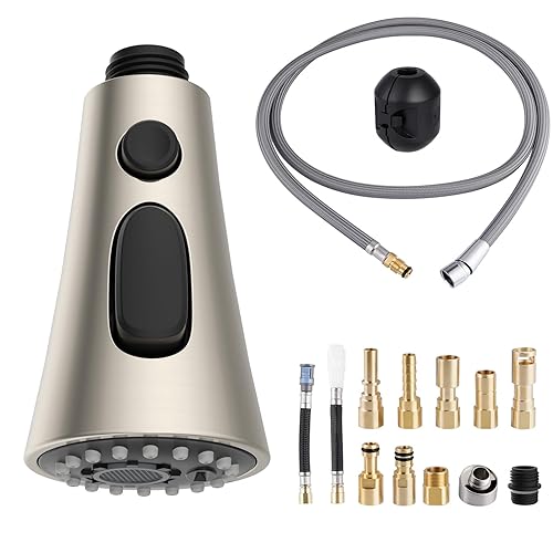 Pull Down Kitchen Faucet Sprayer Set Compatible With Moen Delta Kohler Faucet, Included 3 Function Sink Faucet Head Replacement,