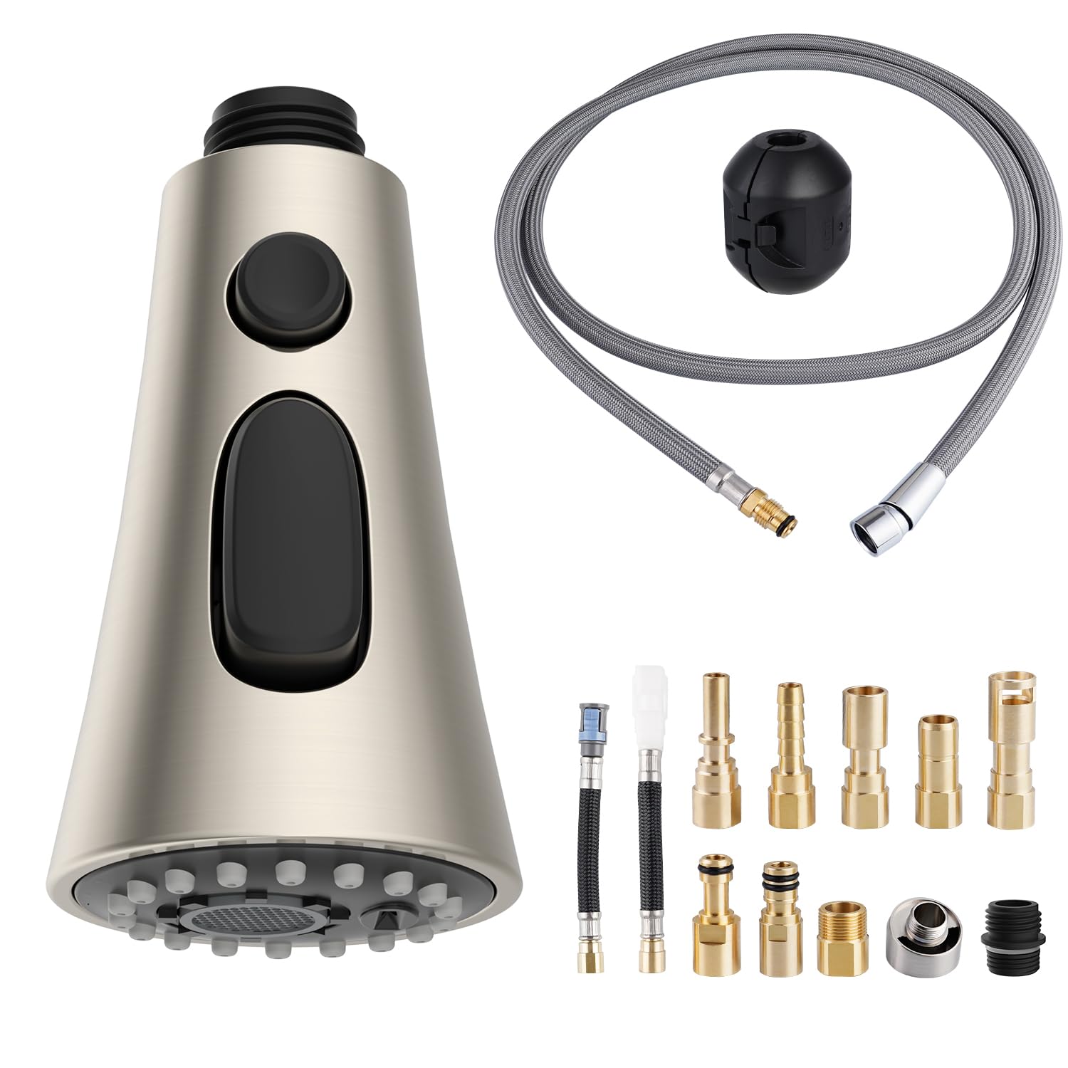 Pull Down Kitchen Faucet Sprayer Set Compatible With Moen Delta Kohler Faucet, Included 3 Function Sink Faucet Head Replacement,