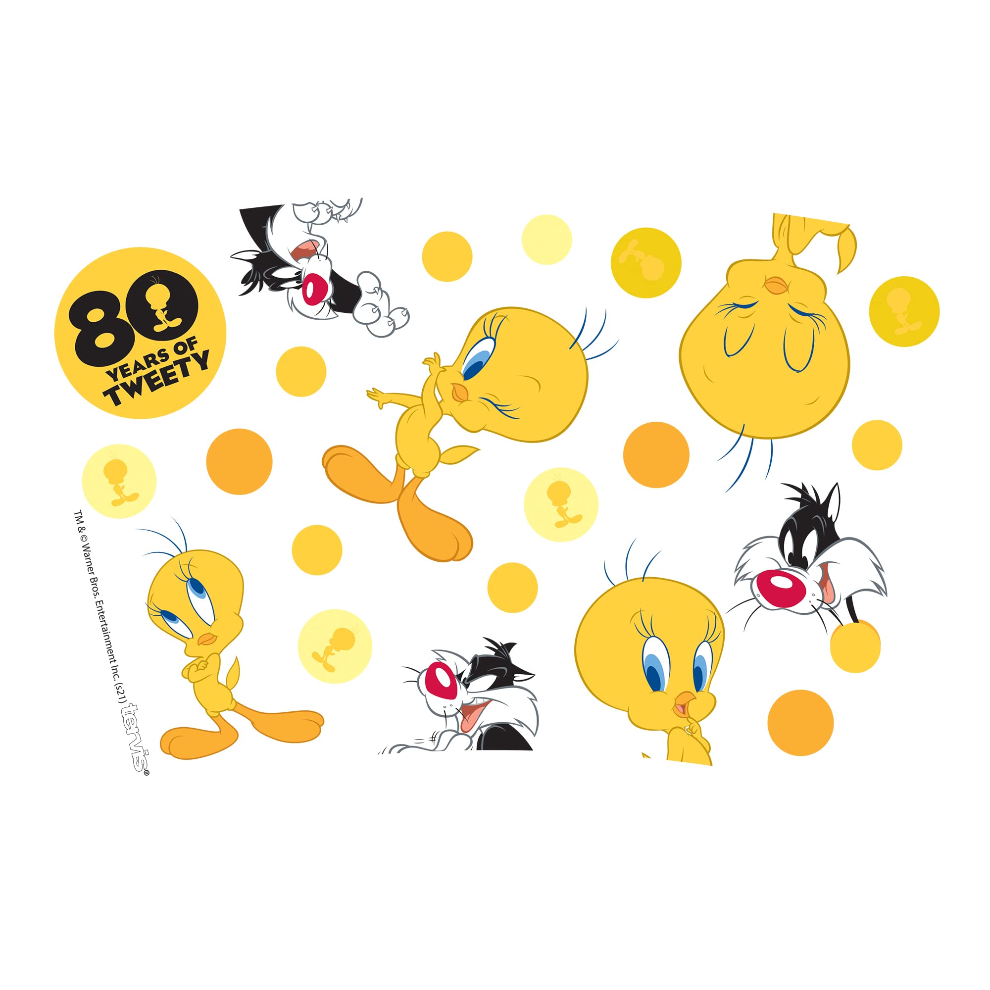 Tervis Warner Brothers Tweety 80Th Anniversary Made In Usa Double Walled Insulated Tumbler Travel Cup Keeps Drinks Cold & Hot, 1
