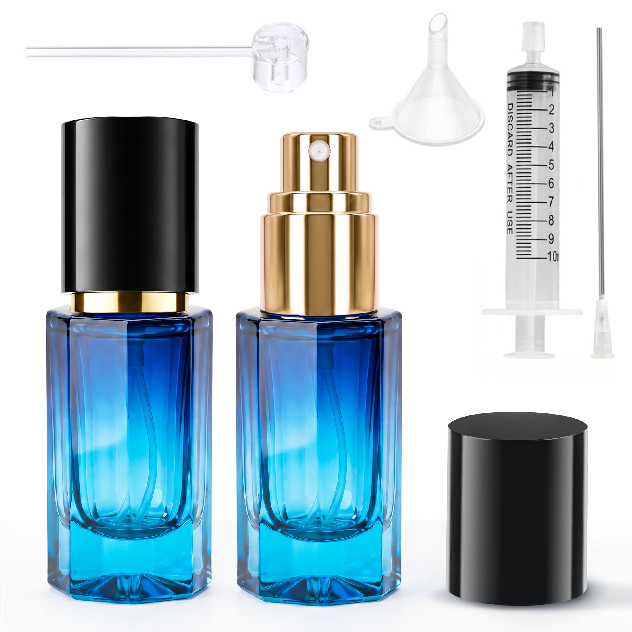 WXSCHALL Glass Perfume Bottle Empty Refillable Cologne Sprayer with Upgraded Fine Mist Atomizer, Portable Travel Spray Containe