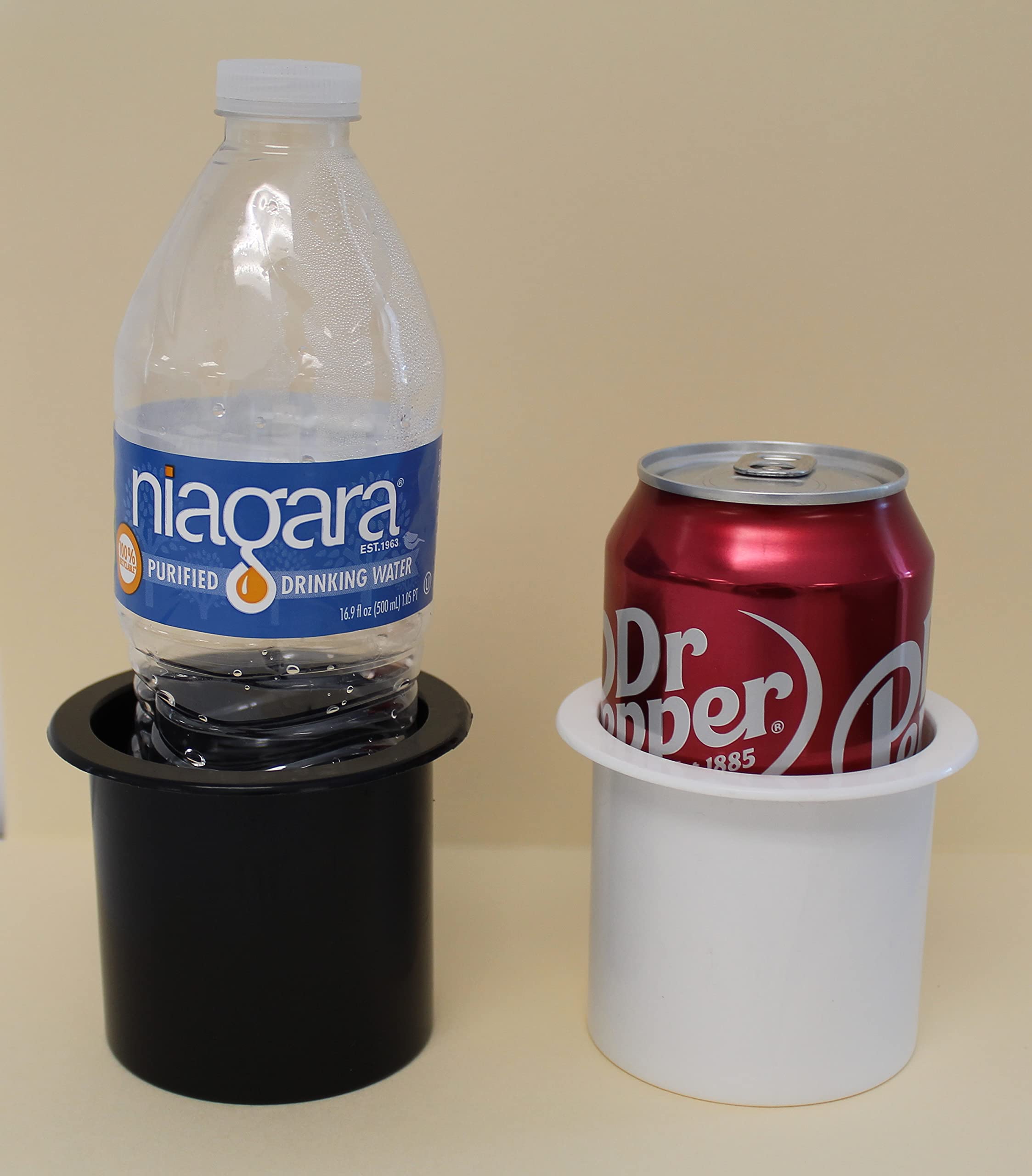 Plastic Small 2 7/8 inch Black Drop in Beverage Drink Can Holder Insert Perfectly Fits 12oz Beverage cans and 16oz Plastic Water Bottles Multipack Wholesale Bulk Listing Poker Table(2)