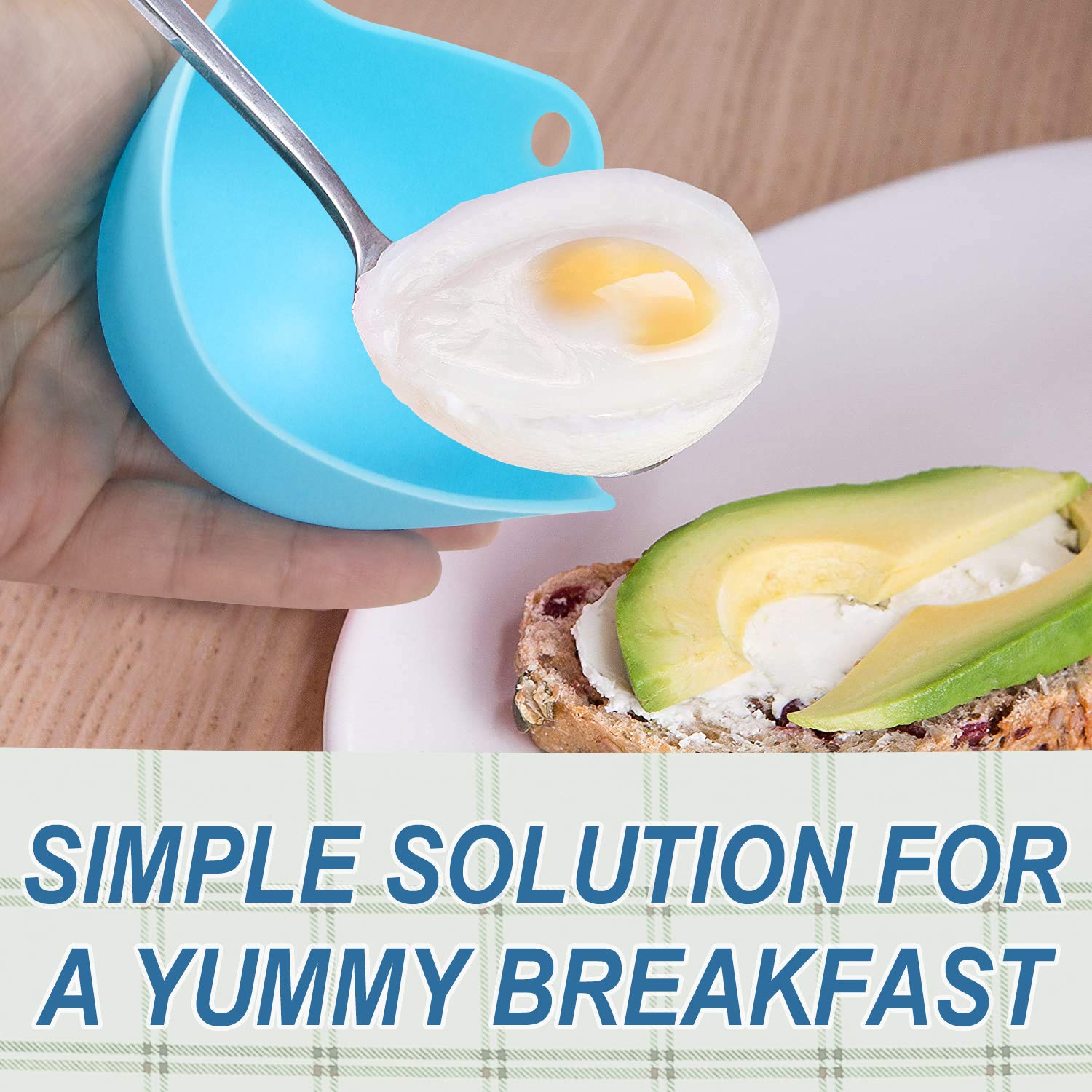 Poached Egg Cup Pack Of 4,Silicone Egg Poacher Cups With Ring Standers,Eggs Poaching Cups For Stovetop Or Microwave Egg Cooking,