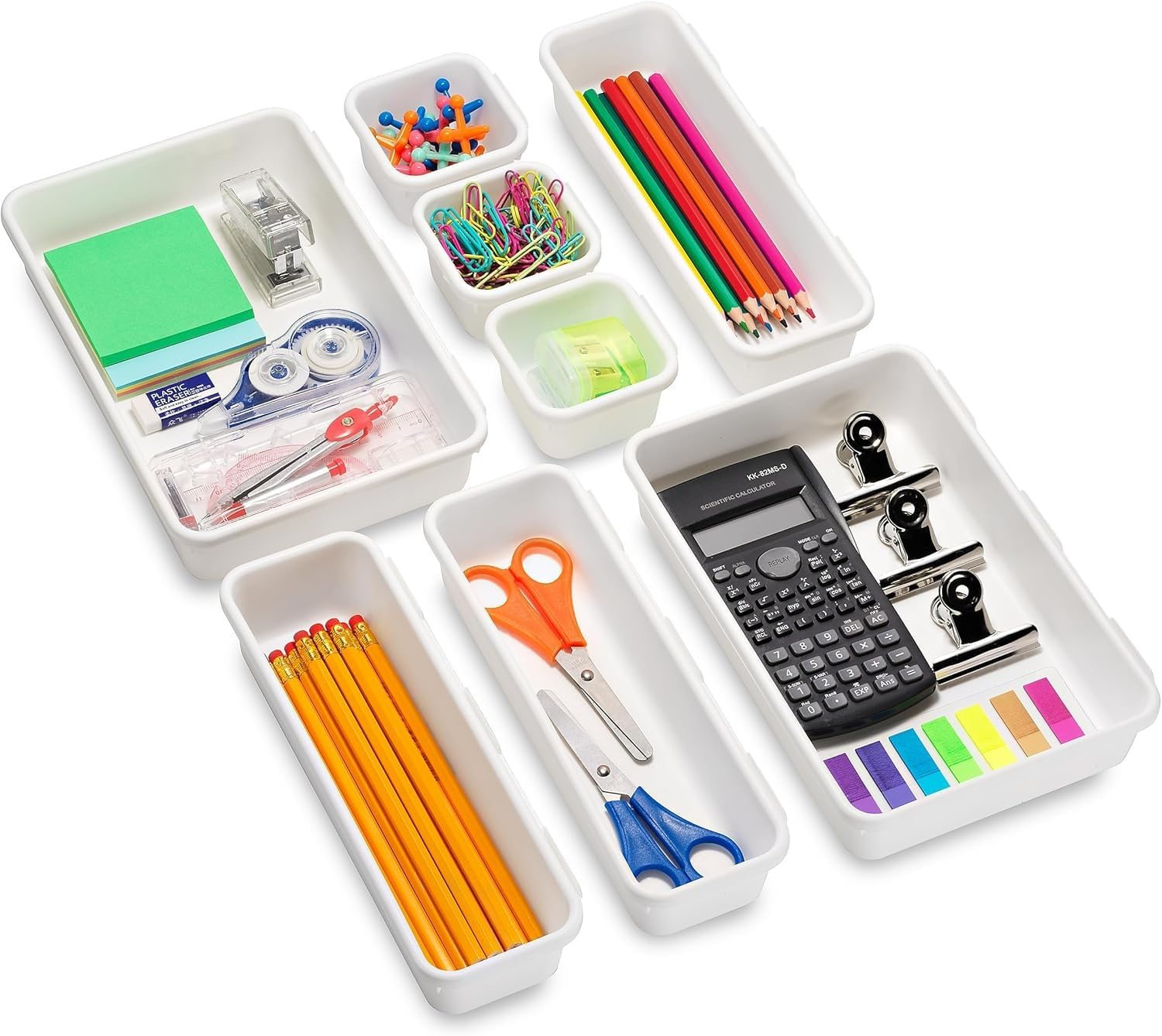 Tenido Storage Organizer Set | Kitchen Organizer | Makeup Organizer Tray Set | Desk Drawer Divider Tray | MultiPurpose Statione