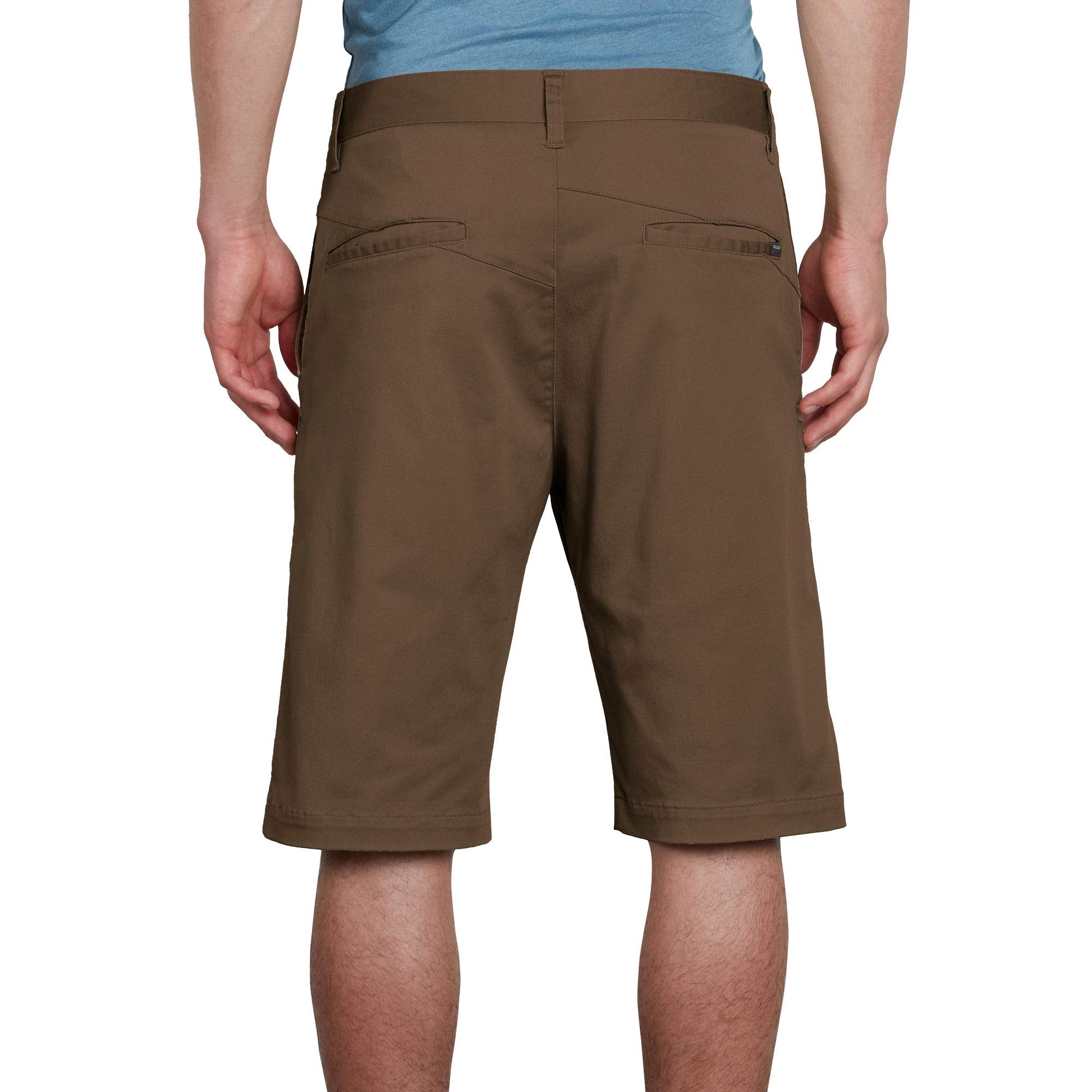 Volcom Mens Vmonty Stretch Chino Short, Mushroom, 34