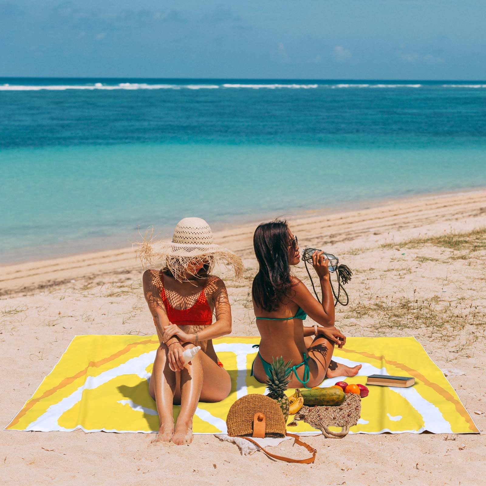 Vessia Oversized Beach Towel For Adults And Teenagers, Blue Turtle Microfiber Sandproof, Lightweight Personalized Extra Large Qu