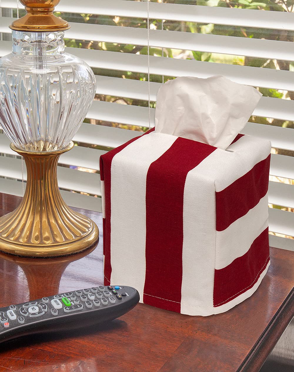 Tissue Box Cover, Soft Cloth Tissue Dispenser Cover For Square Cube Tissue Boxes- One Size Tissue Box Holder Fits Most Cardboard