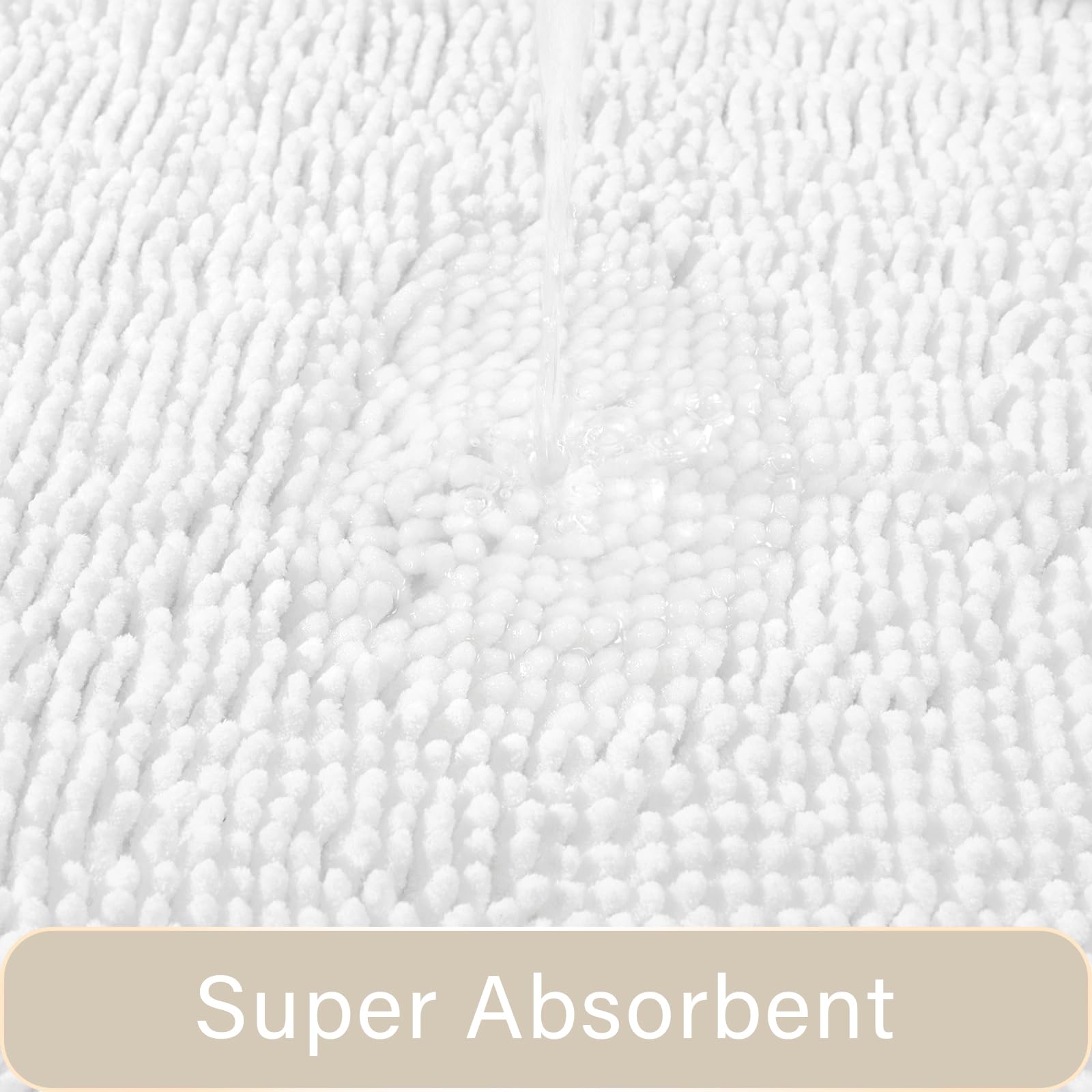 Lochas Bathroom Rugs Sets 2 Piece, Soft Non Slip Bath Mat Set, 20''X20'' U-Shaped Toilet Rug And 34''X21'' White Bathroom Rugs,