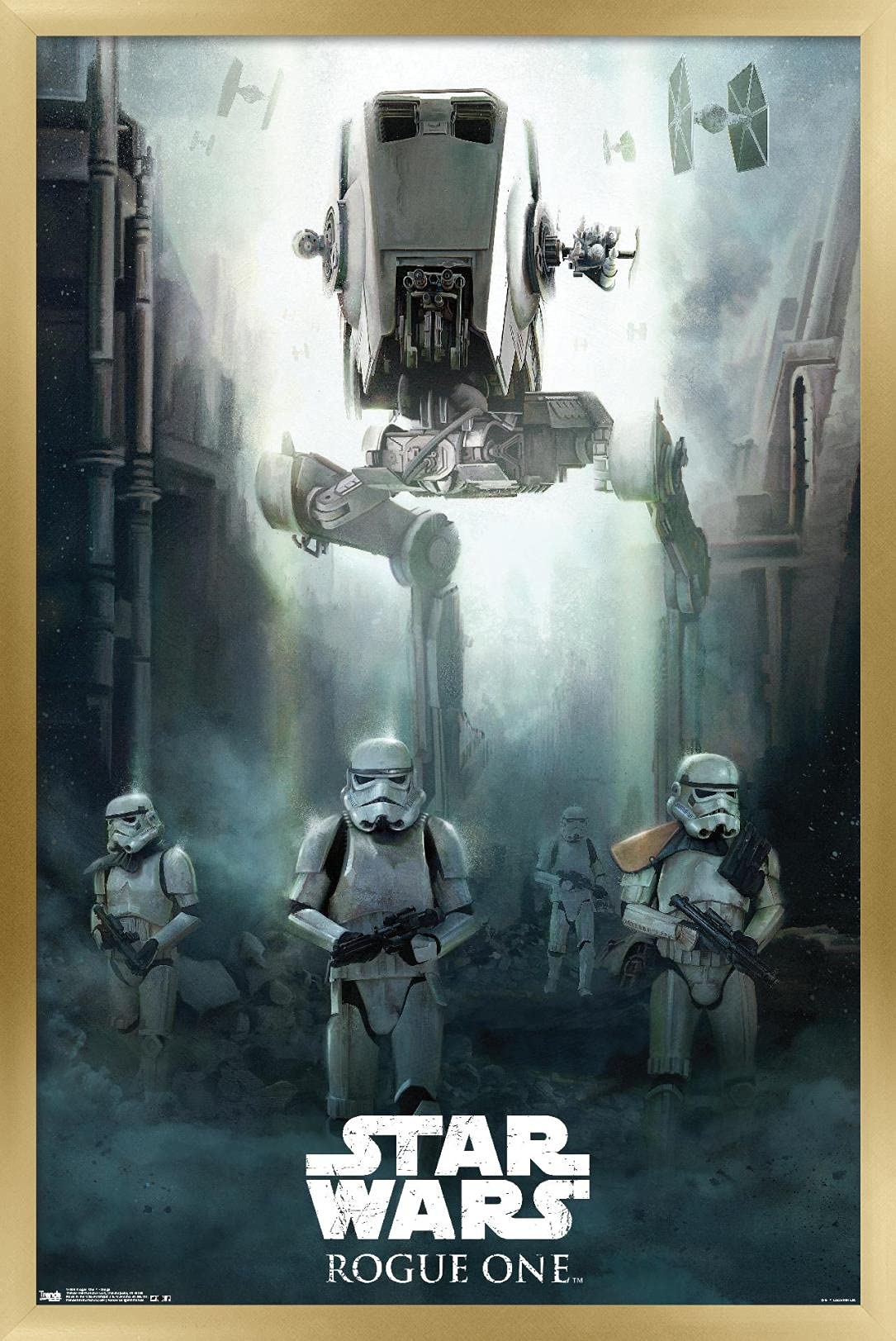 Trends International Star Wars: Rogue One - Siege Wall Poster, 22.375'' X 34'', Gold Framed Version