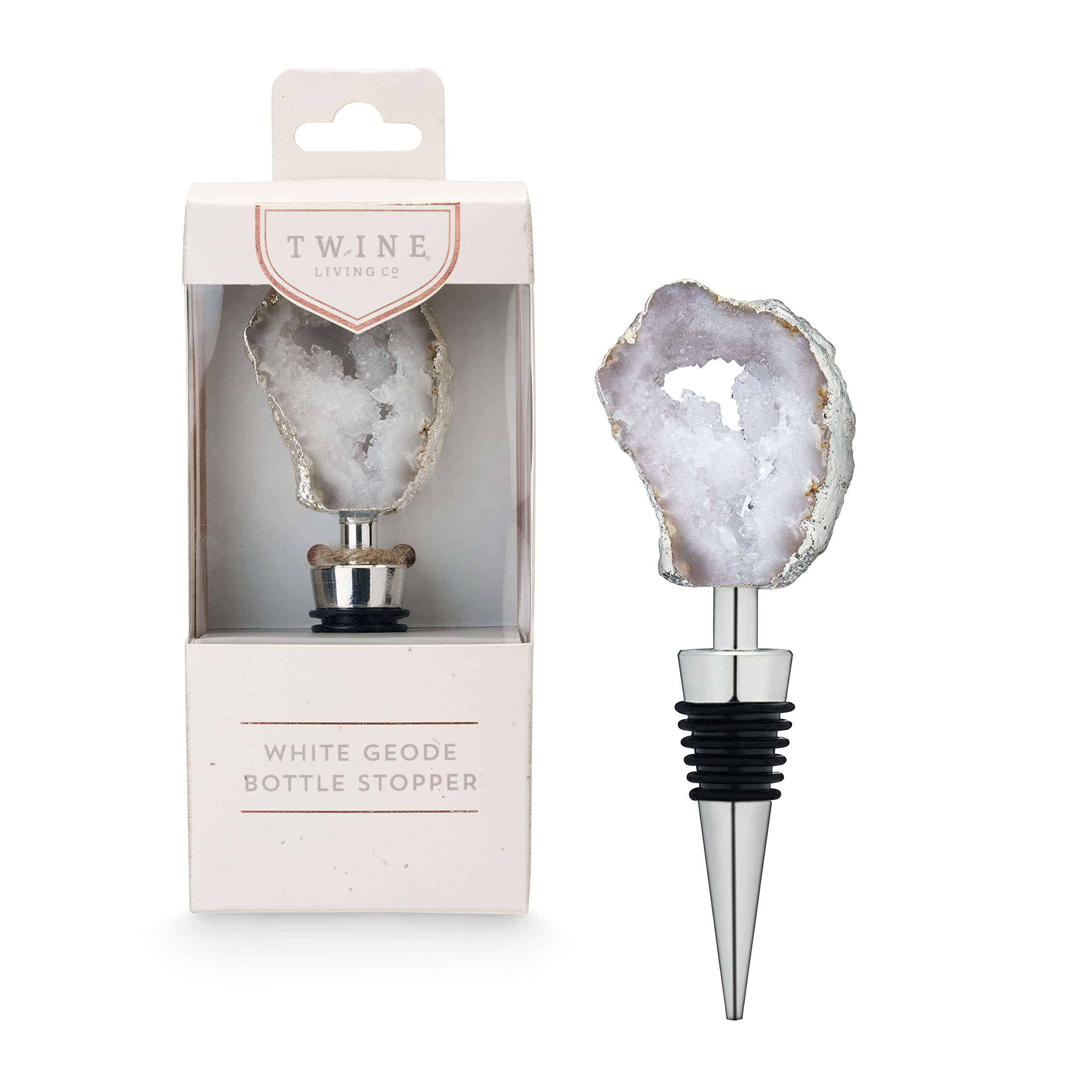 Twine White Geode Bottle Metal Stoppers