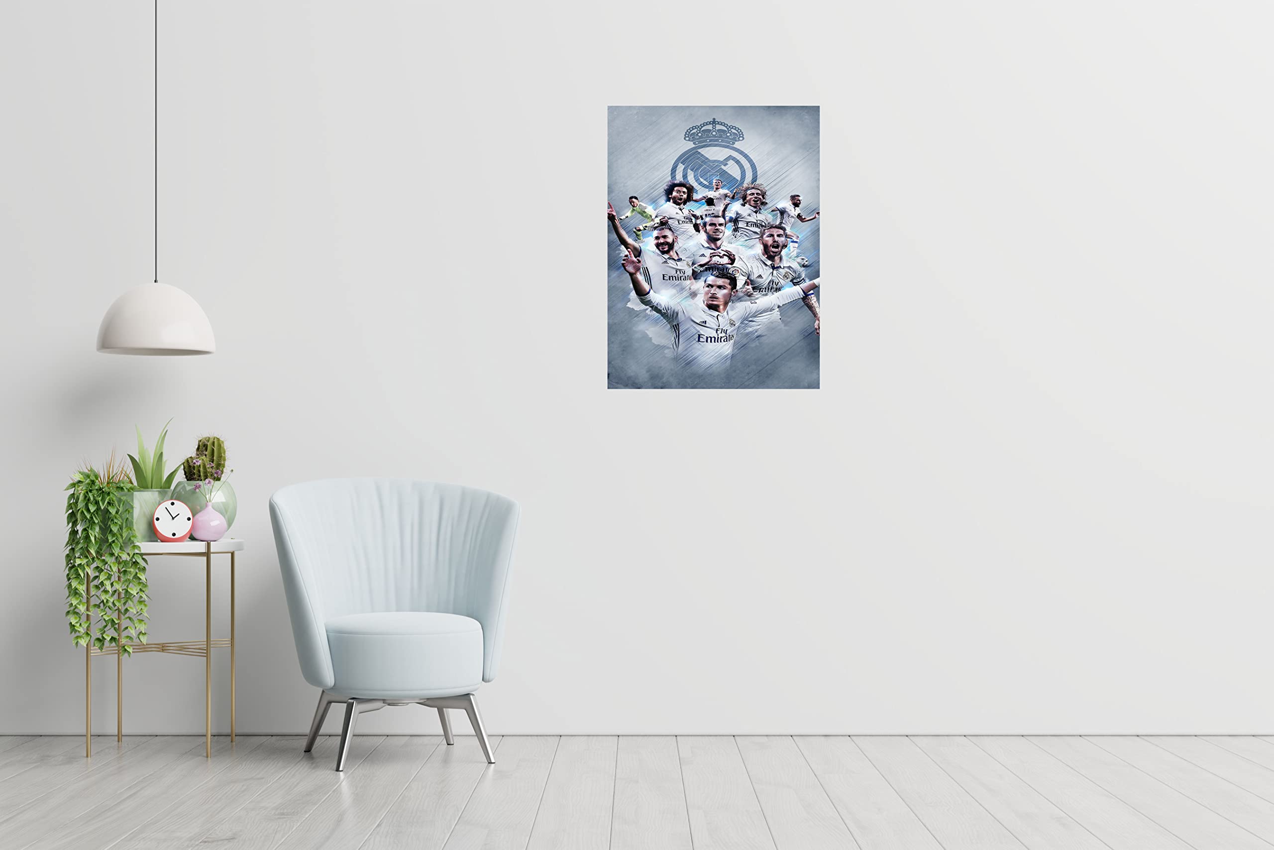 Baldau Prints Real Madrid Football Club Wall Poster For Room (Gloss Laminated 12X18 Inch 300 Gsm) M31 (Multicolour)