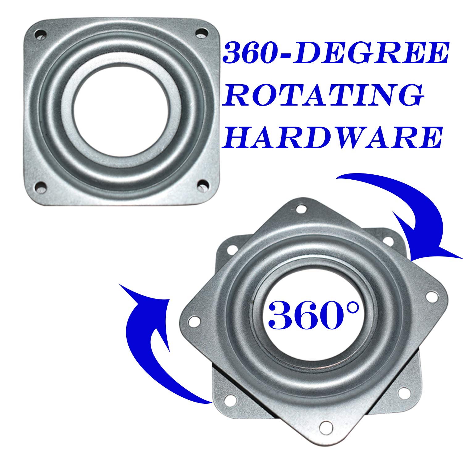 10Pack Lazy Susan Hardware, 3    Square Ball Bearing Swivel Plate, 120Lbs Capacity 5/16    Thick Rotating Disc, Lazy Susan Turnt