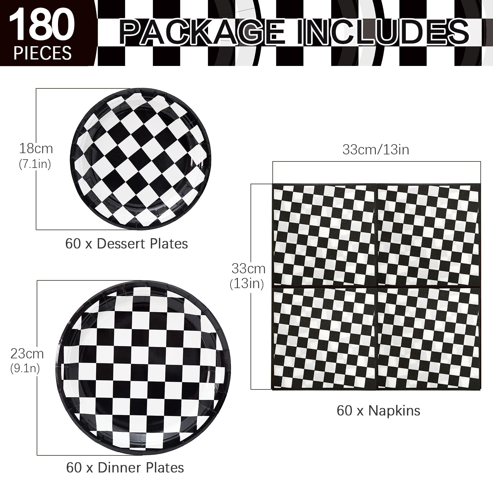 180Pcs Race Car Party Supplies Paper Plates And Napkins Serve 60 Disposable Tableware Set For Birthday Party Decorations Game Da