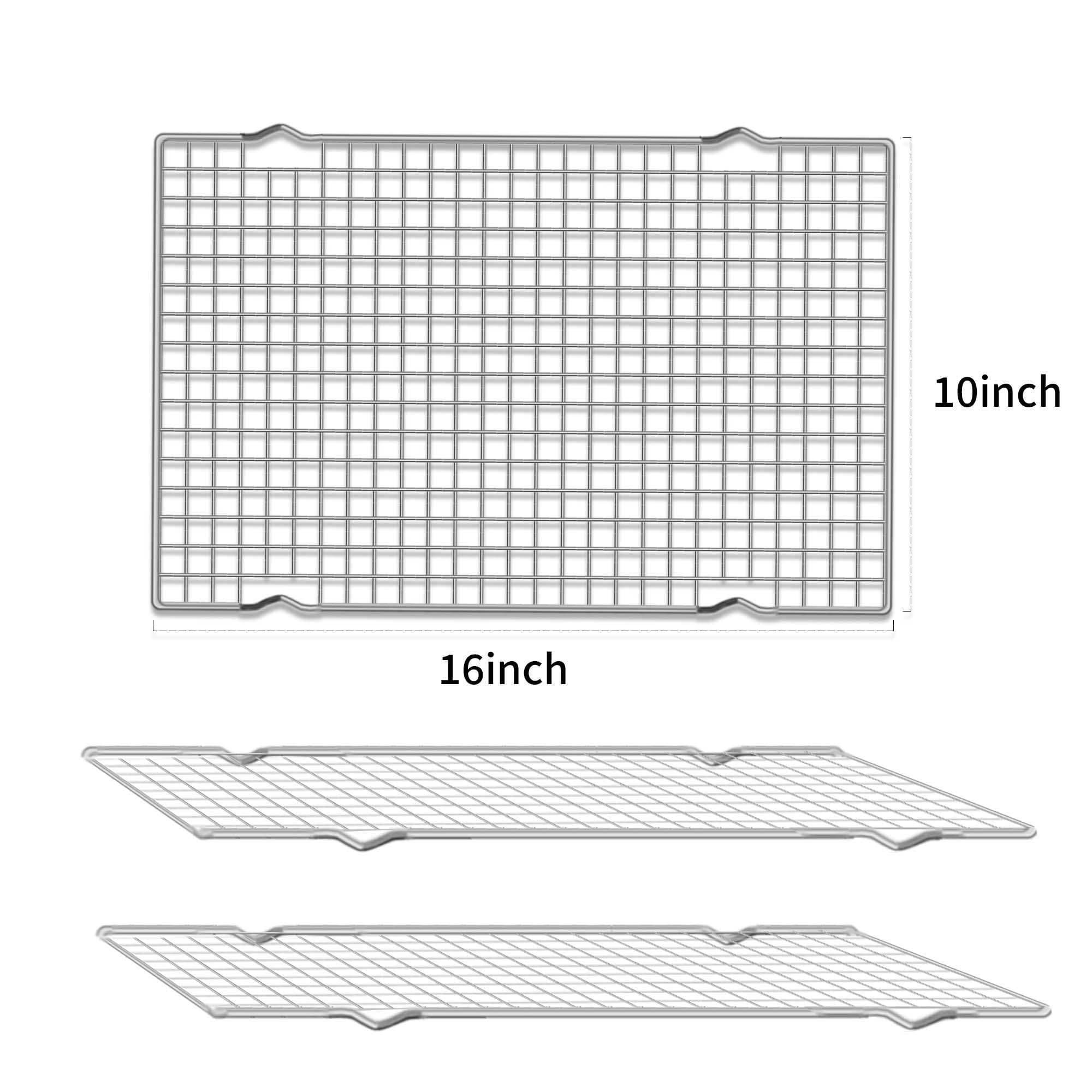 Uouyoo Cooling Rack For Baking, Set Of 2 Stainless Steel, 16X10 Inches Baking Rack Oven Safe Grid Wire Racks For Roasting, Grill