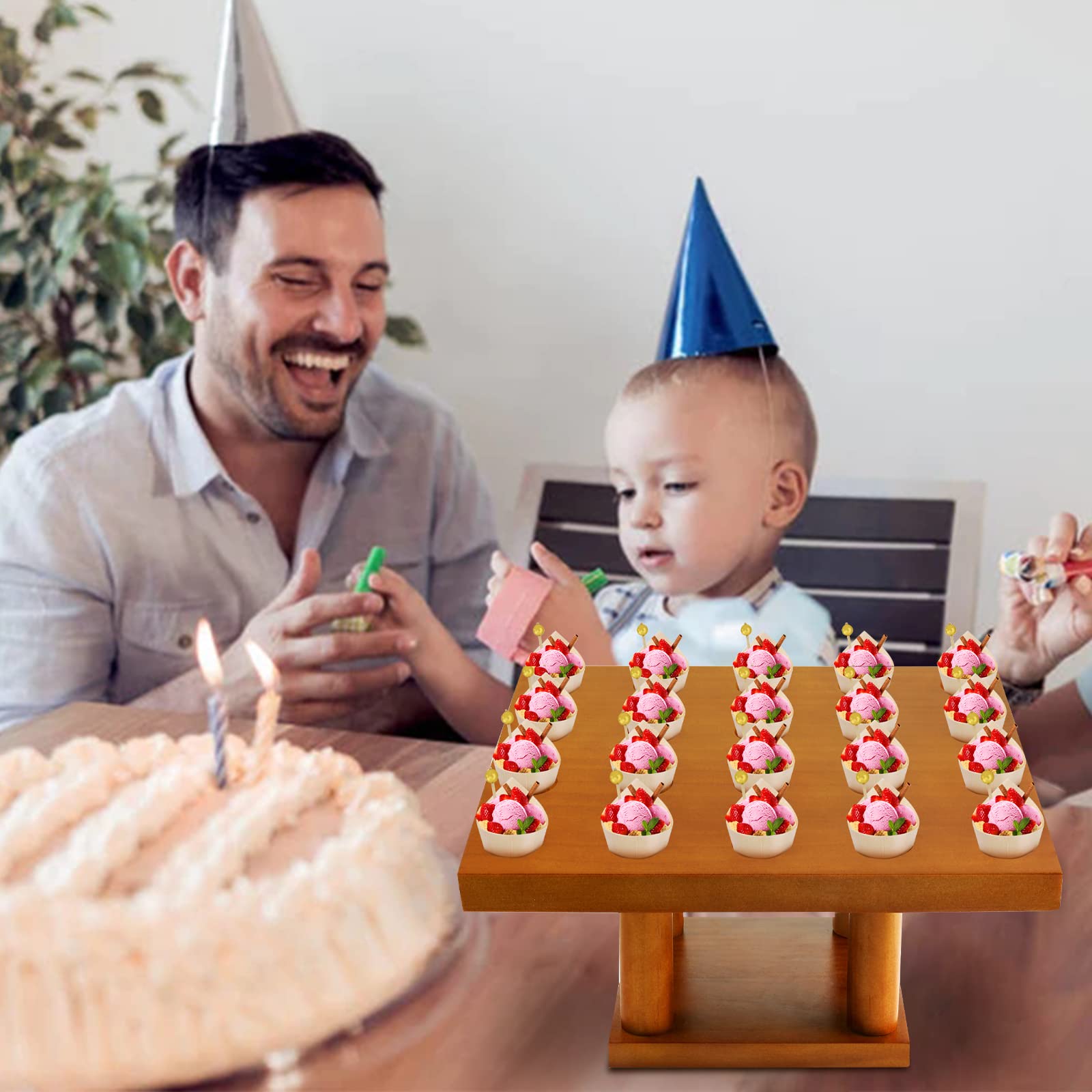 Kqsnbg 2 Pack Cone Holder Stand With 40 Holes Capacity Charcuterie Cone Holder, Ice Cream Cone Holder For Birthday Party Restaur