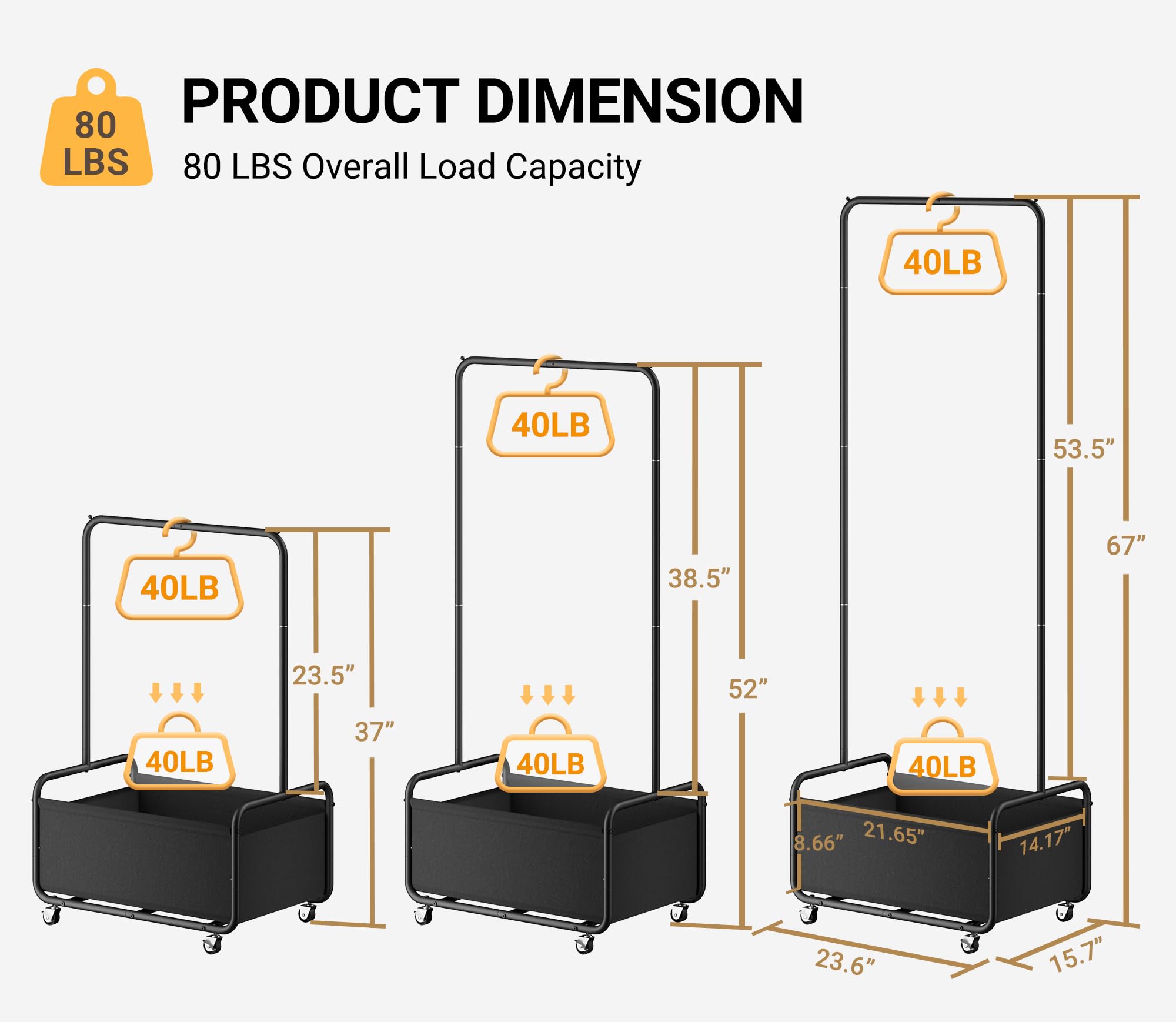 Dunatou Small Clothes Rack With Wheels, Heavy Duty Small Clothing Rack, 2-In-1 Metal Garment Rack With Basket, Clothes Racks For