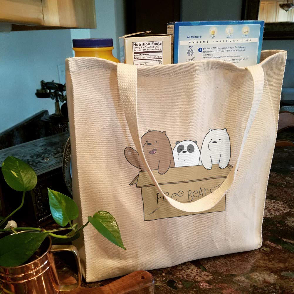 Graphics & More We Bare Bears Baby Bears Grocery Travel Reusable Tote Bag